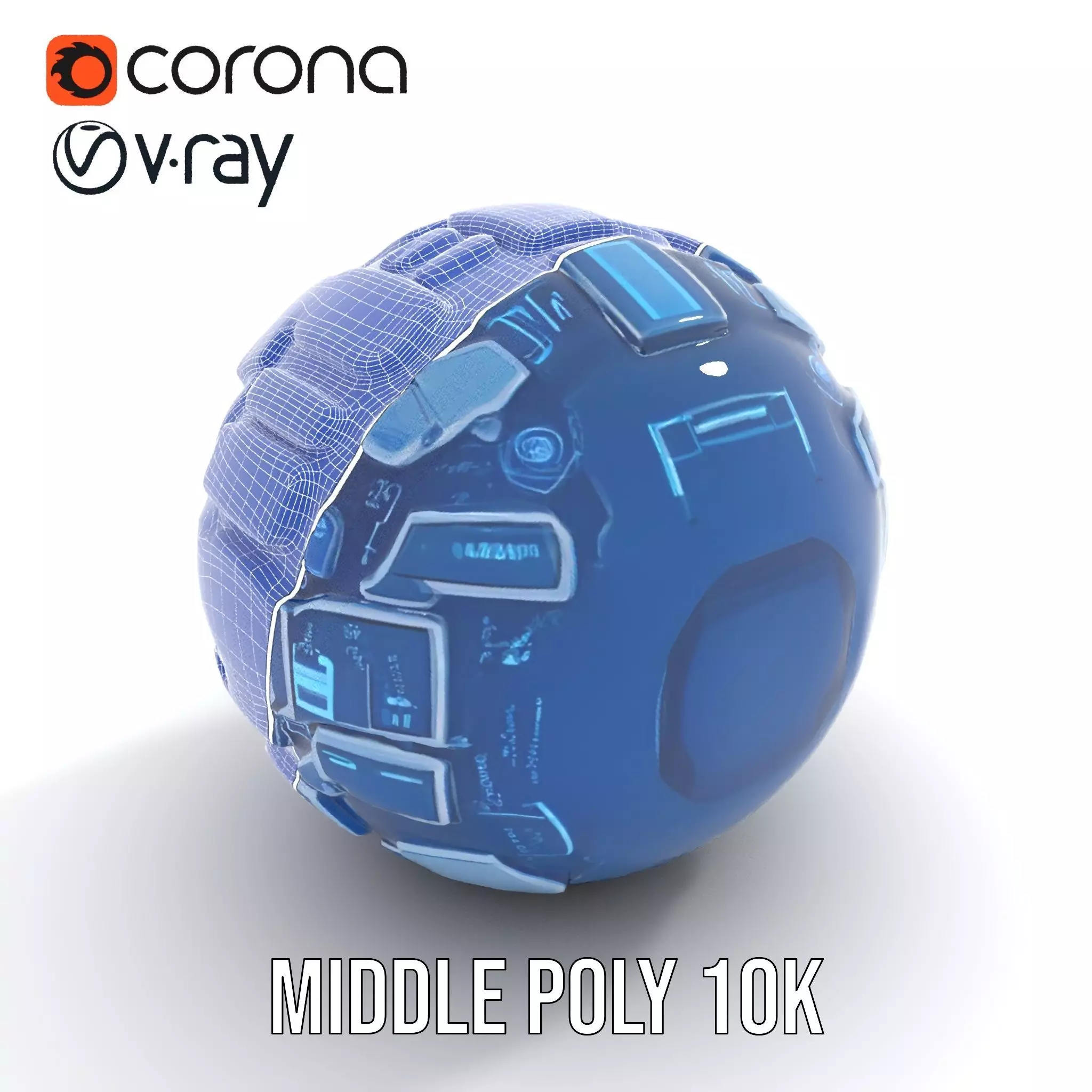 Scifi Sphere Model Pack with Futuristic Design Low-poly 3D model_28