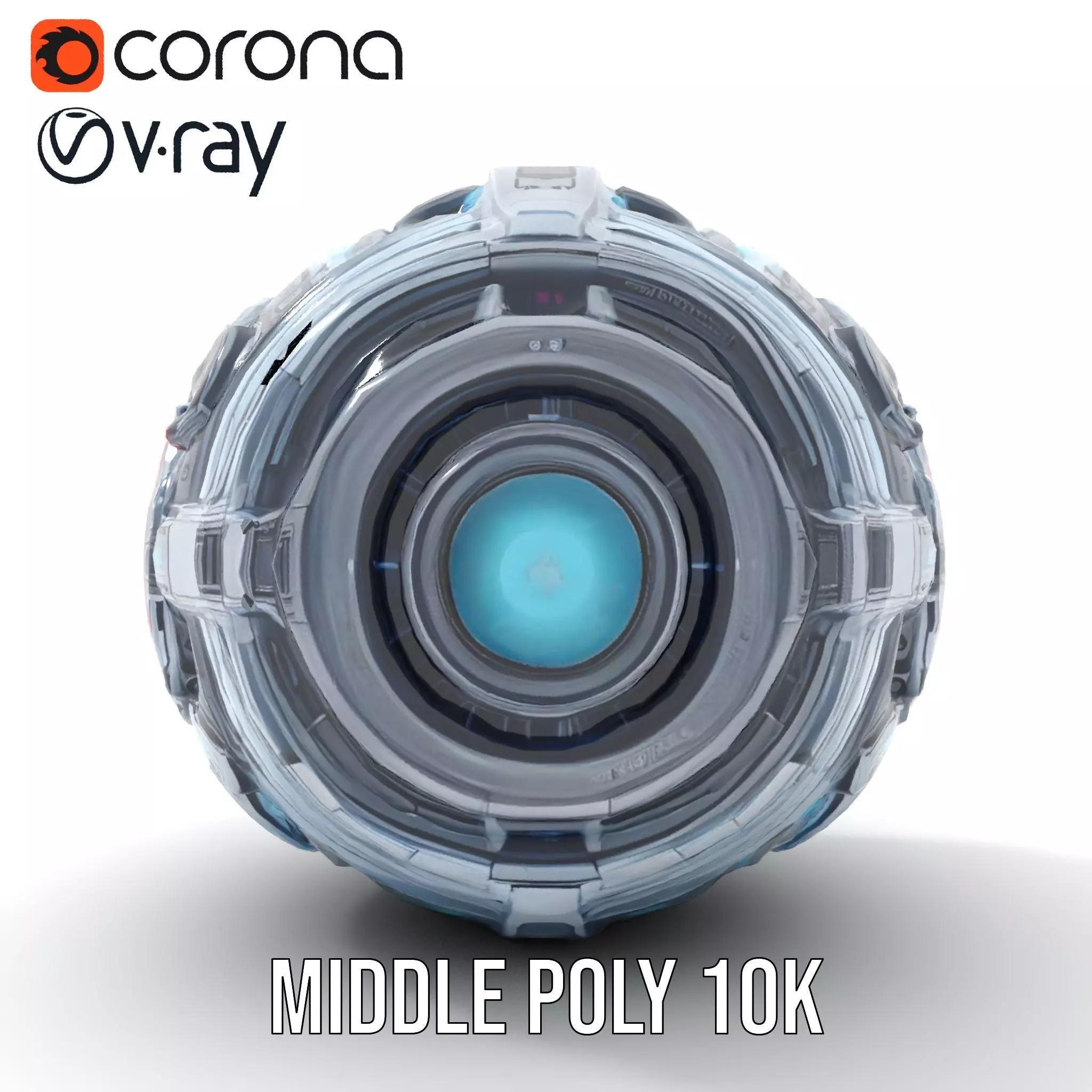 Futuristic Surveillance Orb Drone Model Pack Low-poly 3D model_13