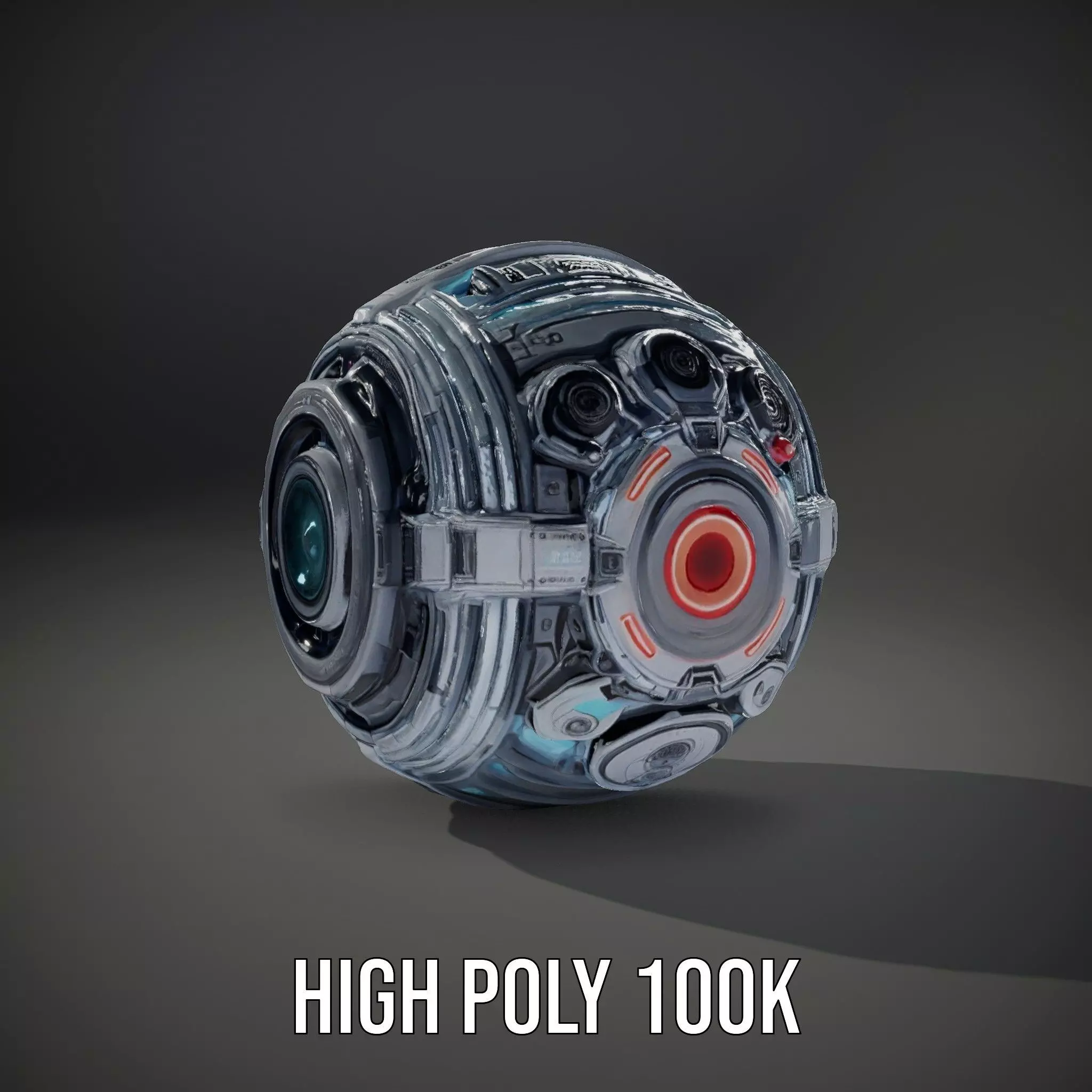 Futuristic Surveillance Orb Drone Model Pack Low-poly 3D model_10