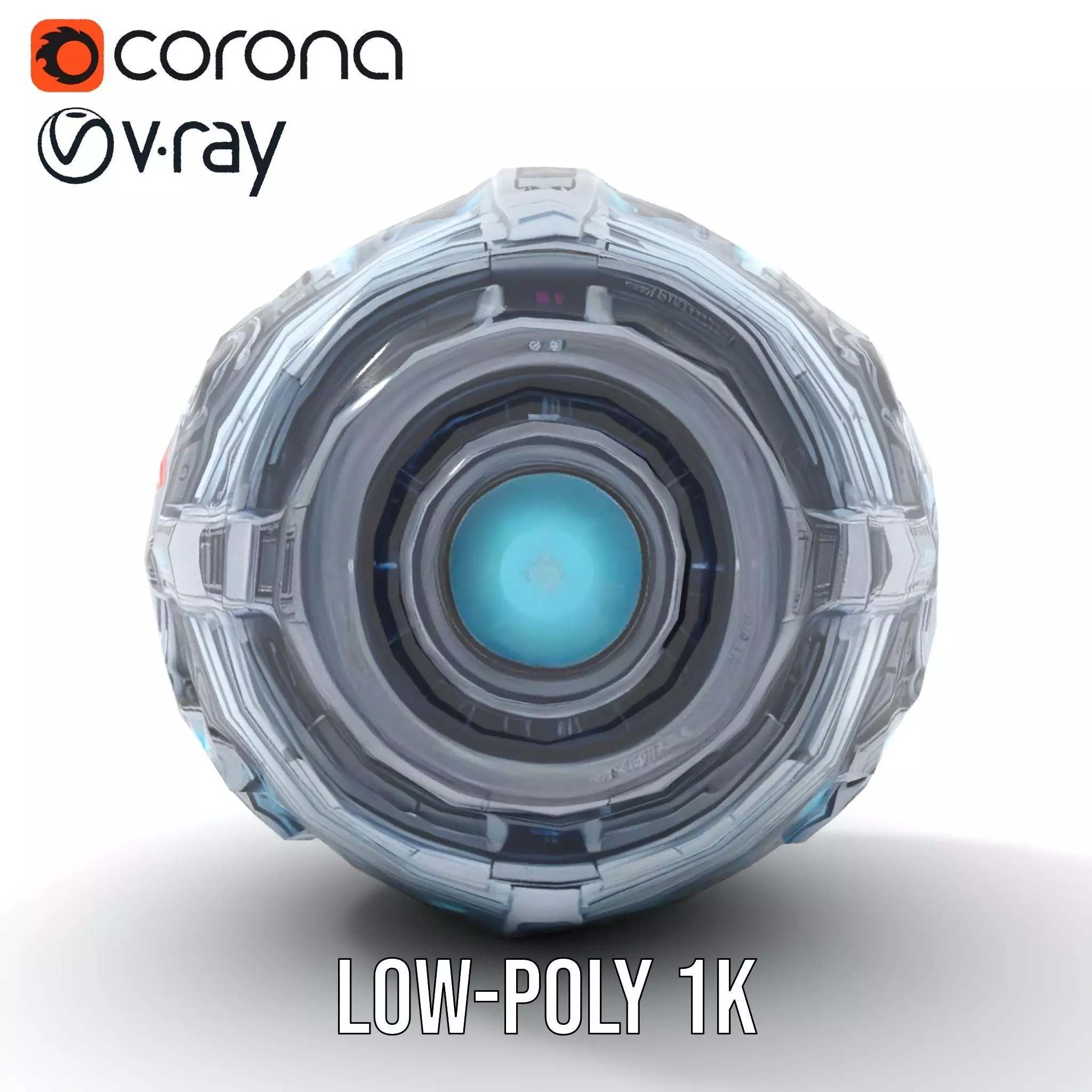 Futuristic Surveillance Orb Drone Model Pack Low-poly 3D model_7
