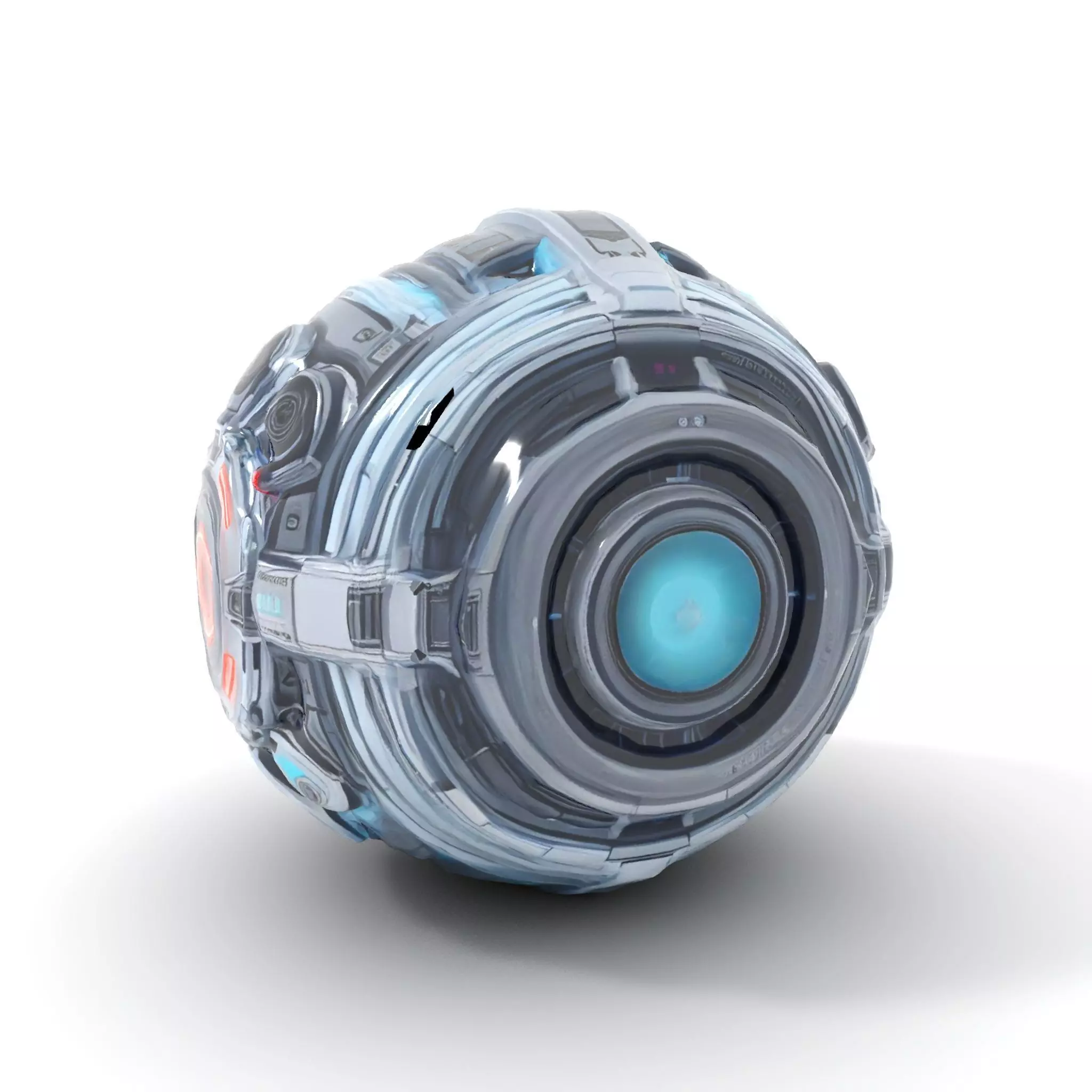 Futuristic Surveillance Orb Drone Model Pack Low-poly 3D model_6