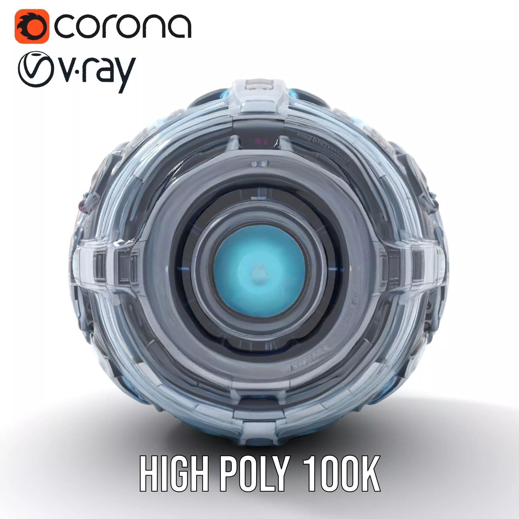 Futuristic Surveillance Orb Drone Model Pack Low-poly 3D model_28
