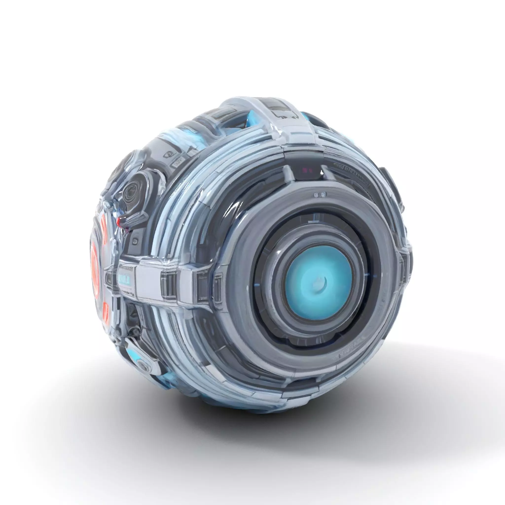 Futuristic Surveillance Orb Drone Model Pack Low-poly 3D model_0