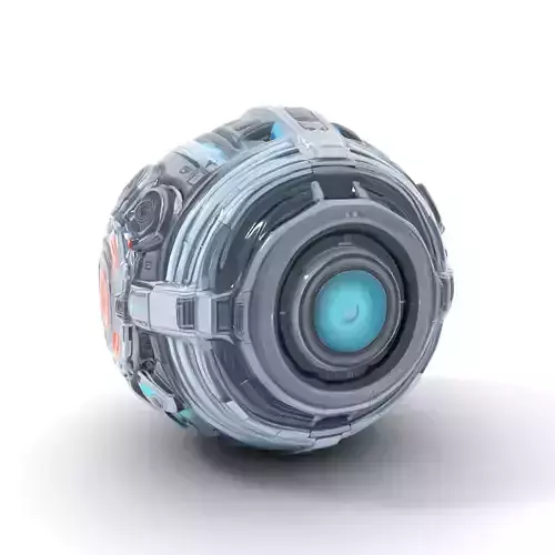 Futuristic Surveillance Orb Drone Model Pack Low-poly 3D model