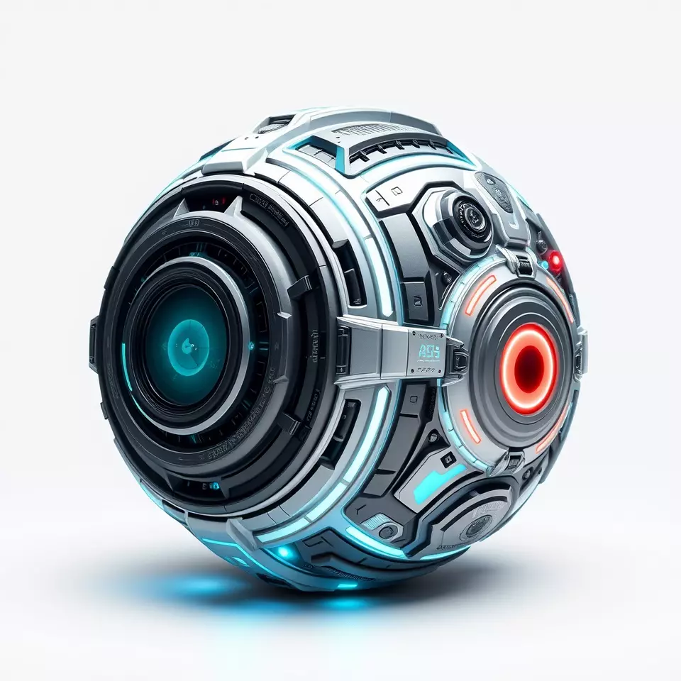 Futuristic Surveillance Orb Drone Model Pack Low-poly 3D model_2