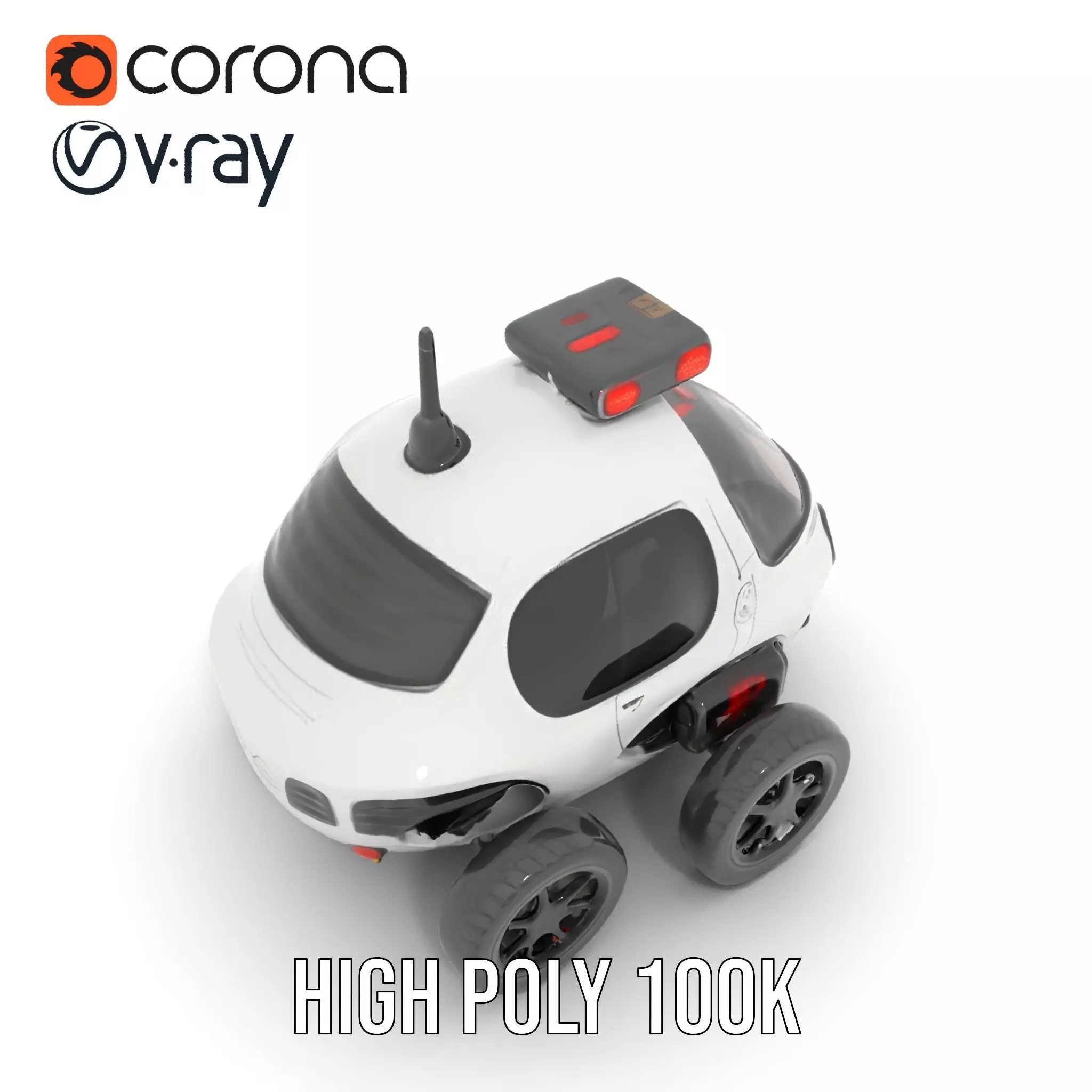 Futuristic Surveillance Robot Vehicle Model Pack Low-poly 3D model_27