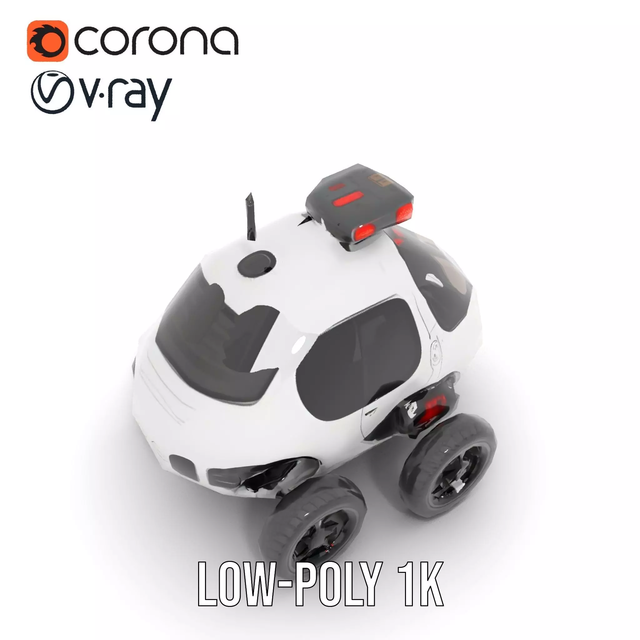 Futuristic Surveillance Robot Vehicle Model Pack Low-poly 3D model_21