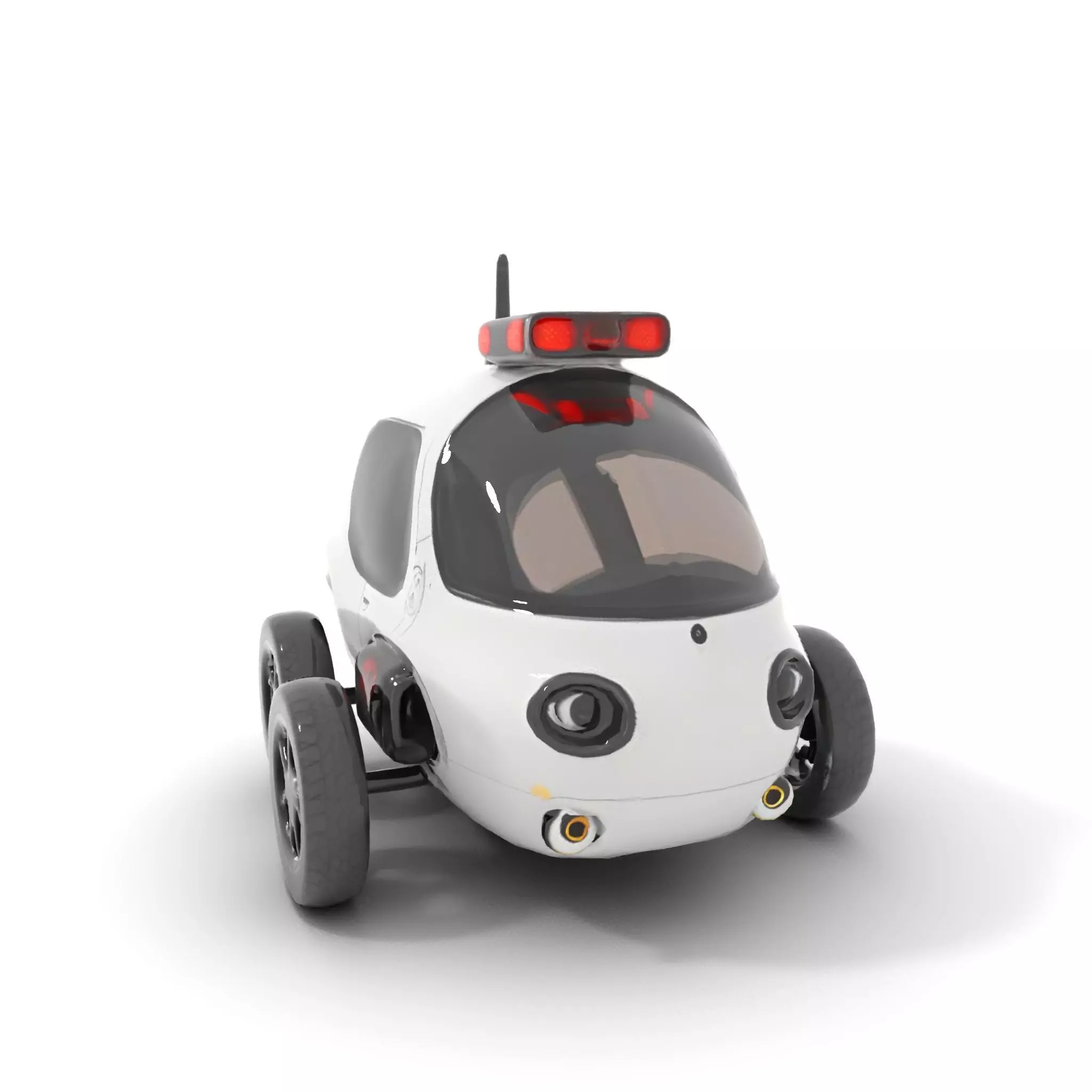 Futuristic Surveillance Robot Vehicle Model Pack Low-poly 3D model_7