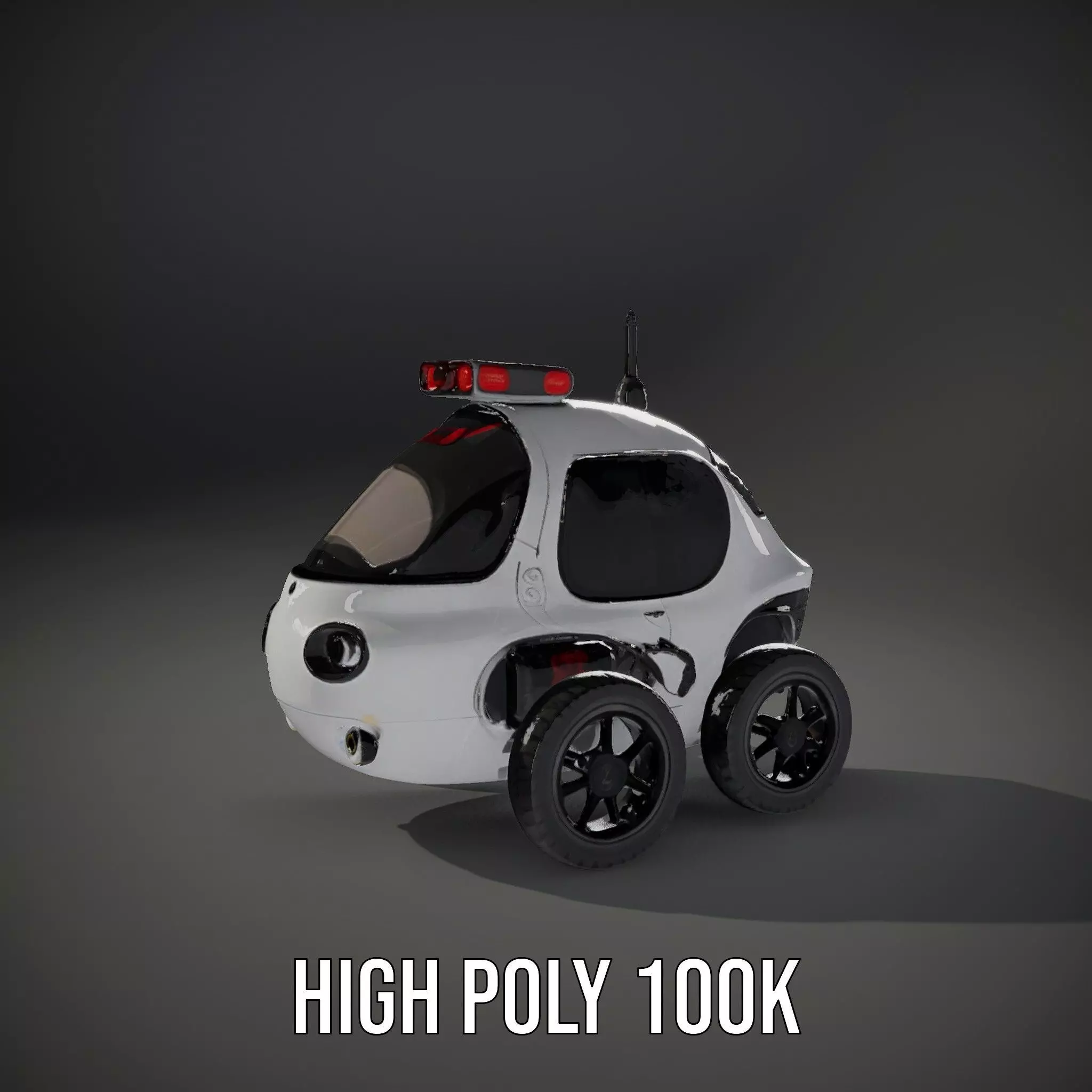 Futuristic Surveillance Robot Vehicle Model Pack Low-poly 3D model_9