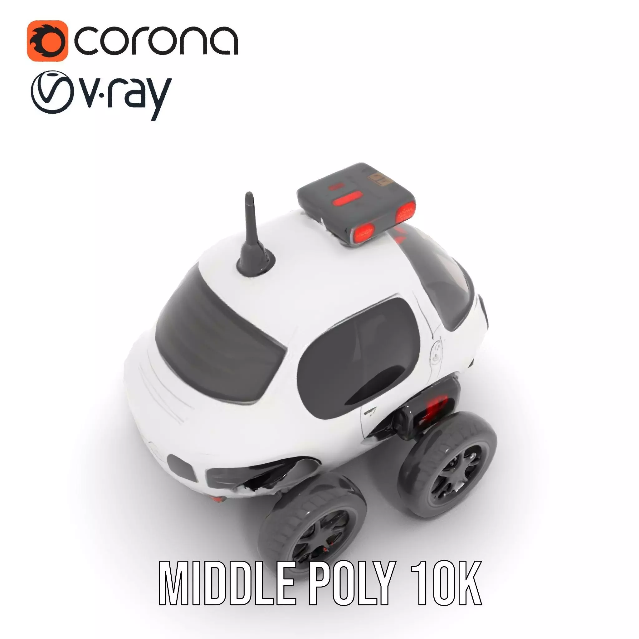 Futuristic Surveillance Robot Vehicle Model Pack Low-poly 3D model_14