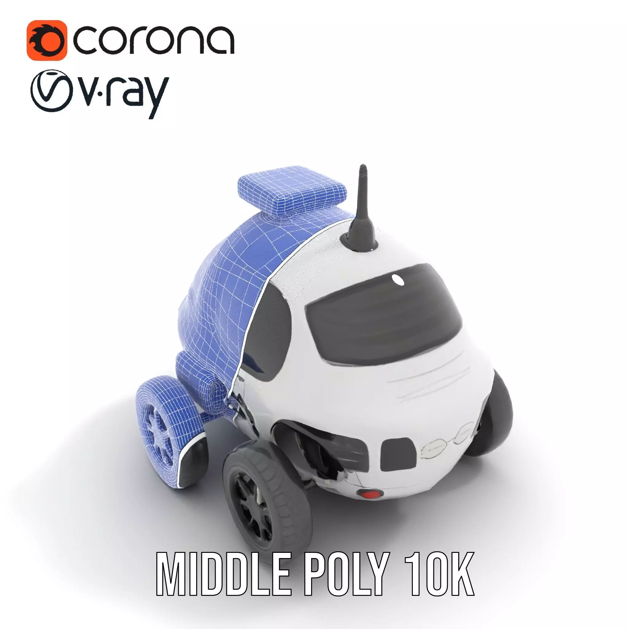 Futuristic Surveillance Robot Vehicle Model Pack Low-poly 3D model_25