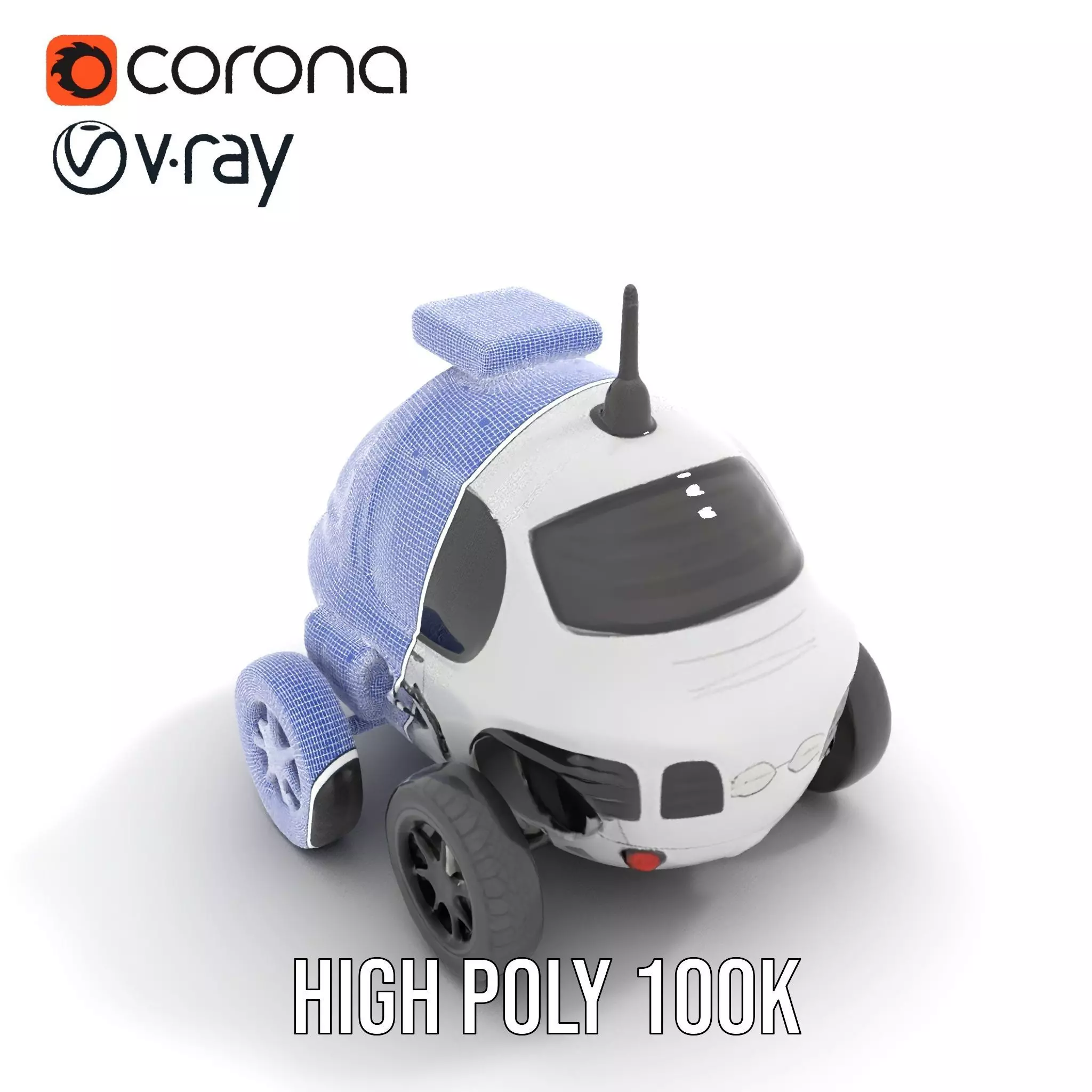 Futuristic Surveillance Robot Vehicle Model Pack Low-poly 3D model_33