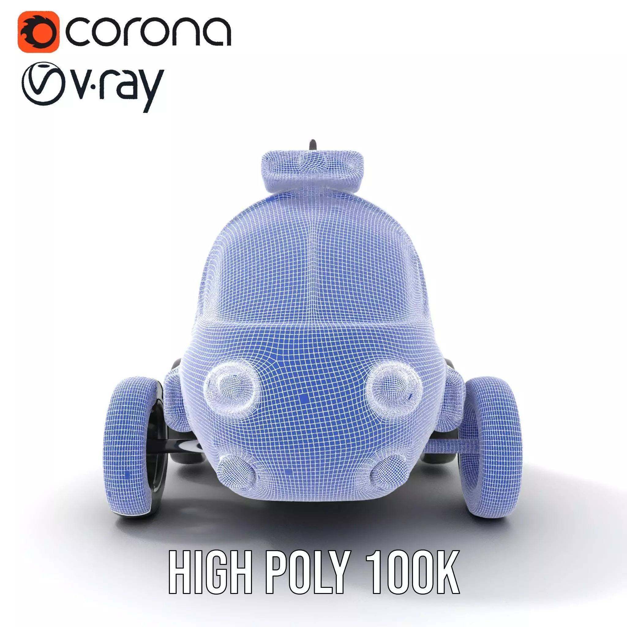 Futuristic Surveillance Robot Vehicle Model Pack Low-poly 3D model_30