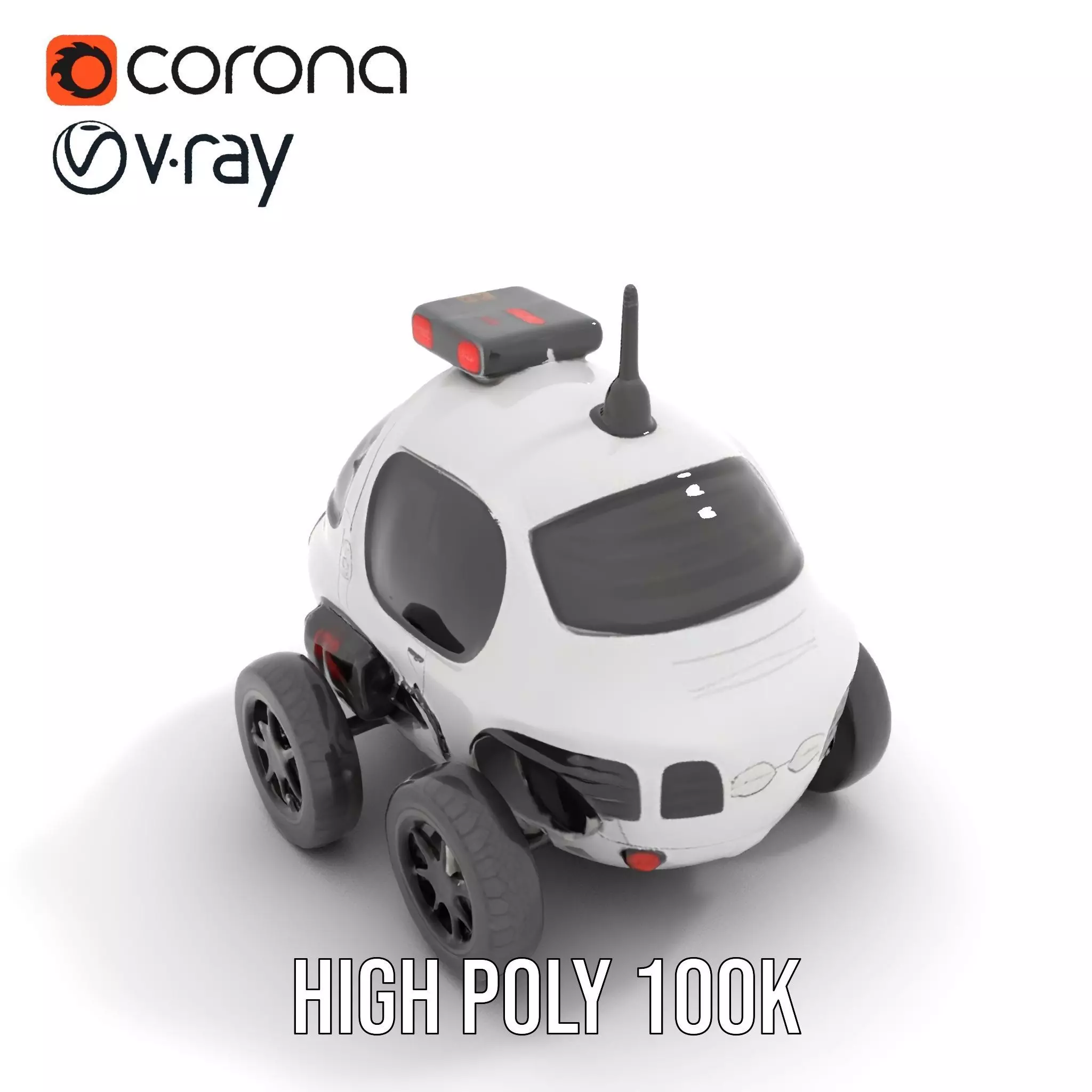 Futuristic Surveillance Robot Vehicle Model Pack Low-poly 3D model_16