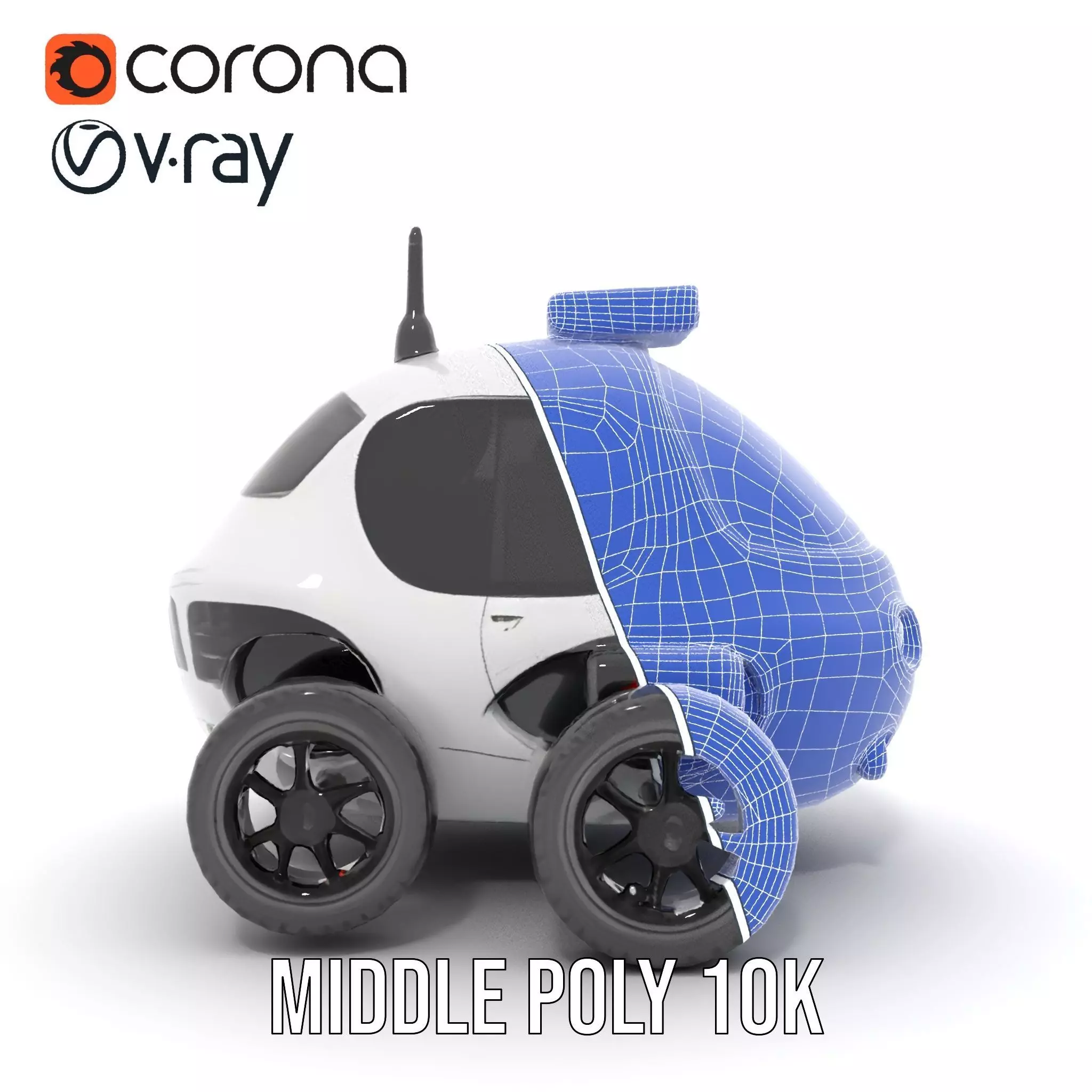 Futuristic Surveillance Robot Vehicle Model Pack Low-poly 3D model_31