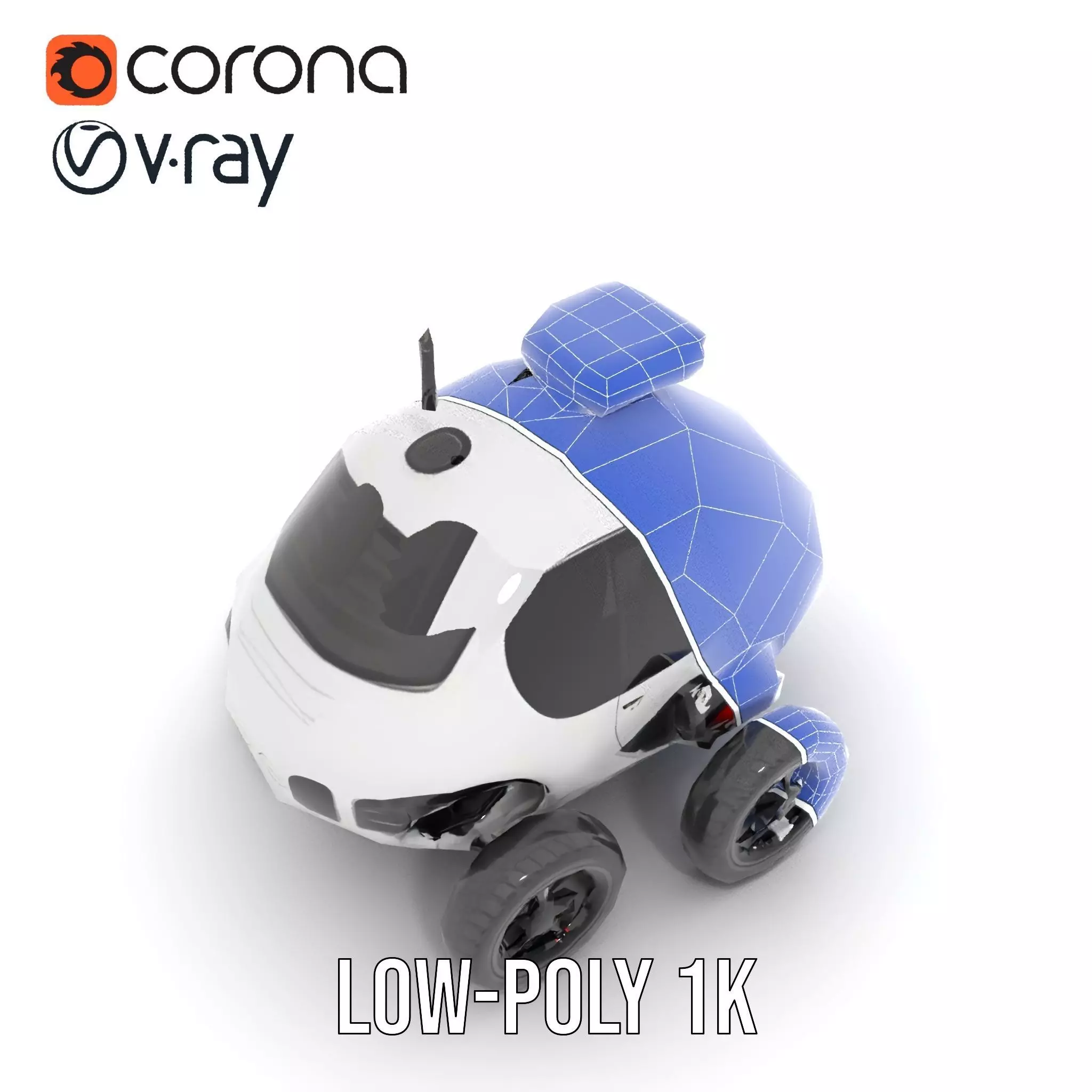 Futuristic Surveillance Robot Vehicle Model Pack Low-poly 3D model_18