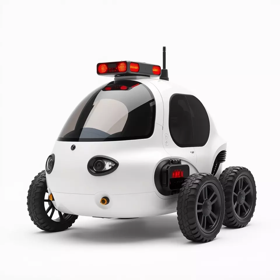 Futuristic Surveillance Robot Vehicle Model Pack Low-poly 3D model_3