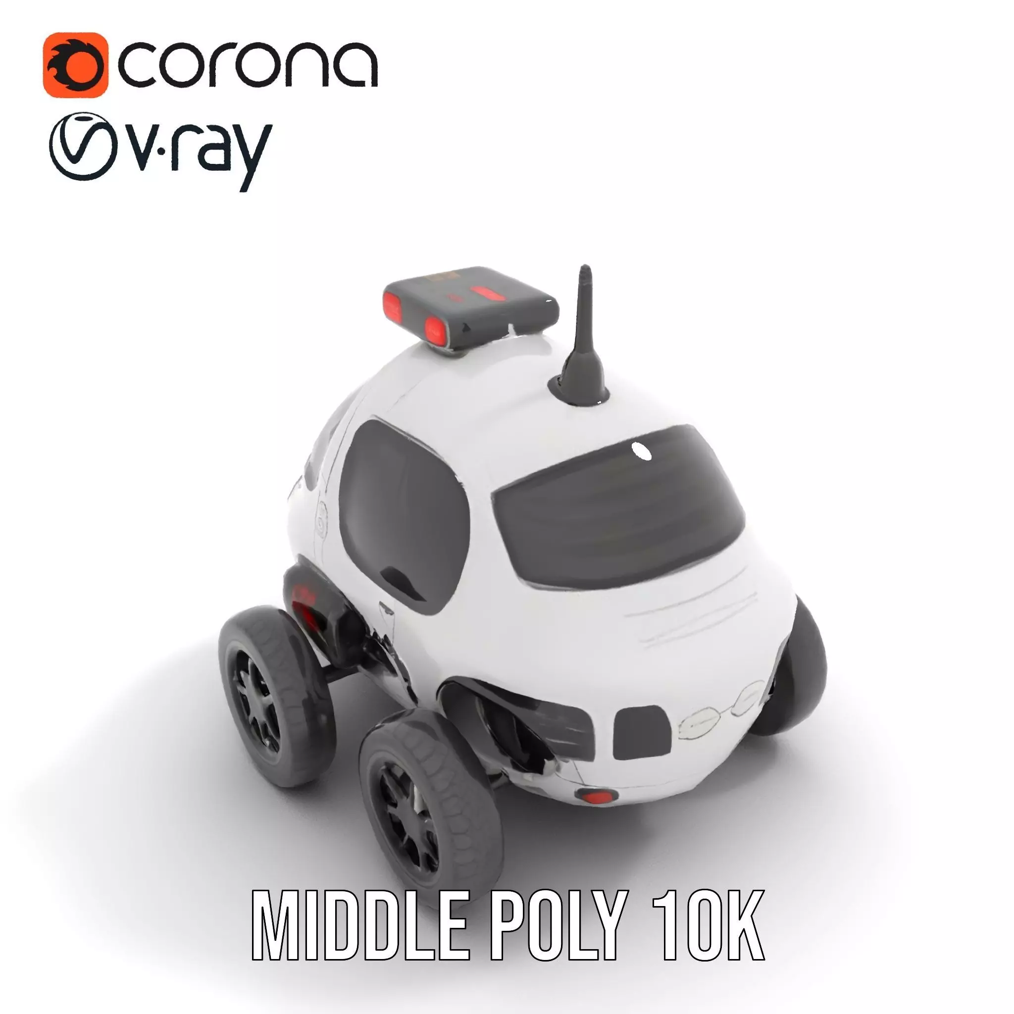 Futuristic Surveillance Robot Vehicle Model Pack Low-poly 3D model_20