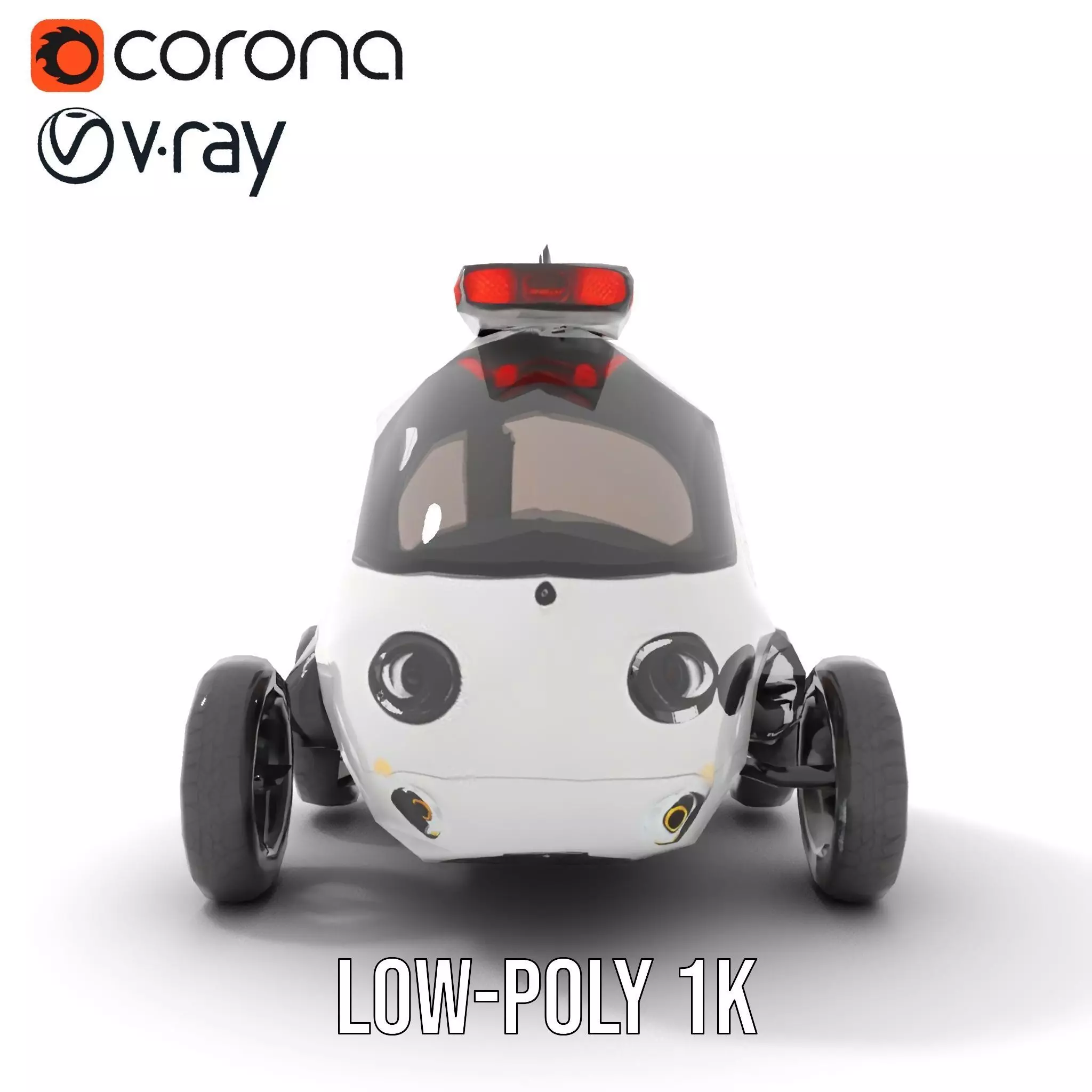 Futuristic Surveillance Robot Vehicle Model Pack Low-poly 3D model_15