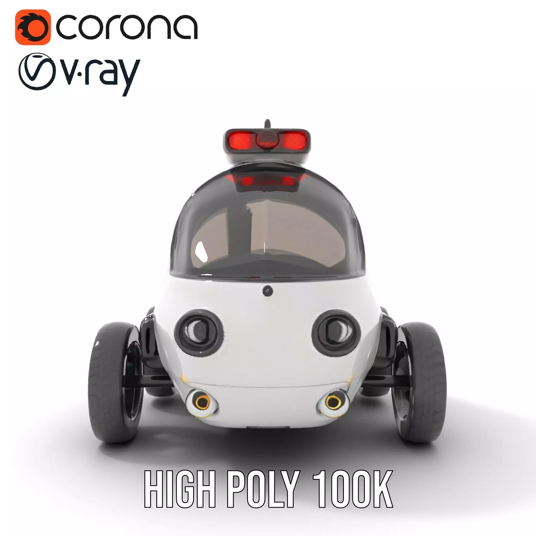 Futuristic Surveillance Robot Vehicle Model Pack Low-poly 3D model_19