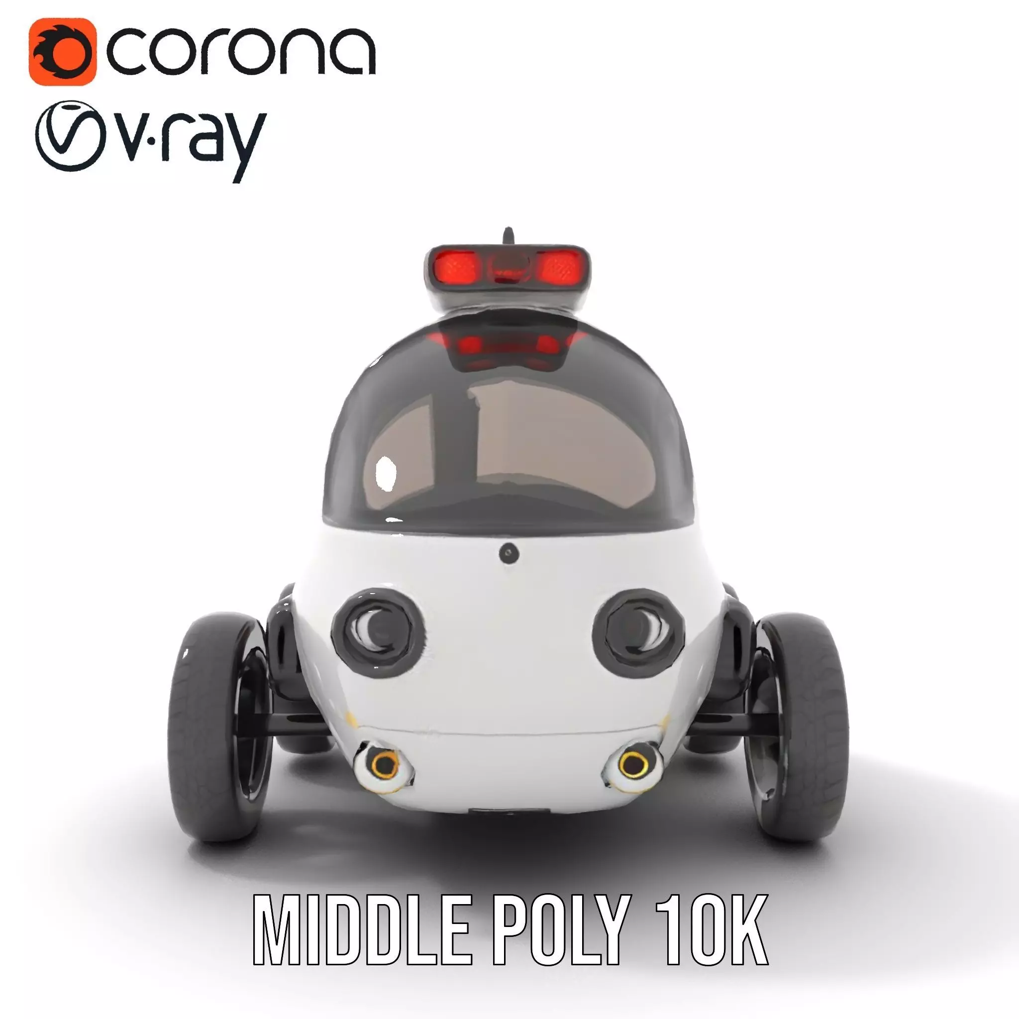 Futuristic Surveillance Robot Vehicle Model Pack Low-poly 3D model_17