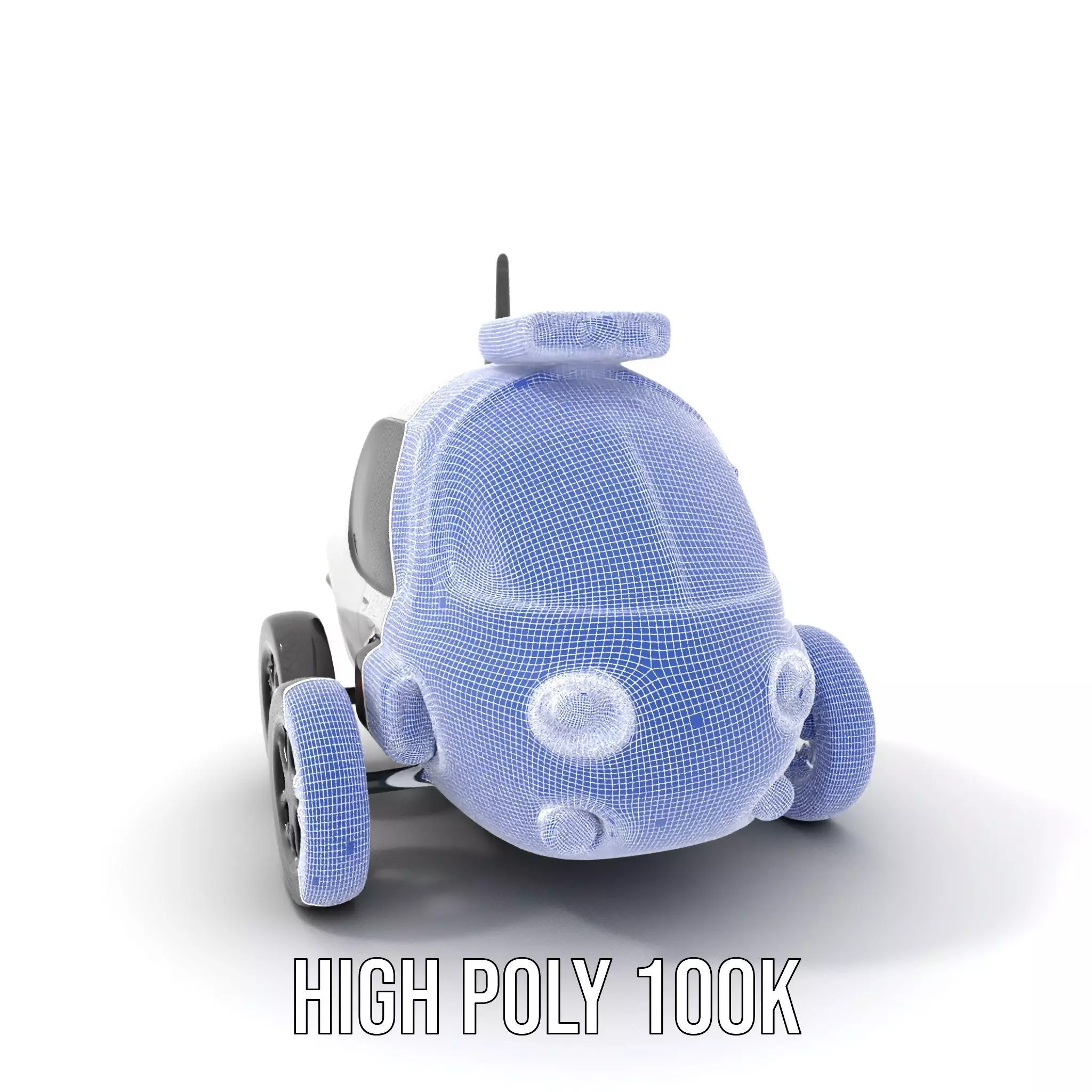 Futuristic Surveillance Robot Vehicle Model Pack Low-poly 3D model_5