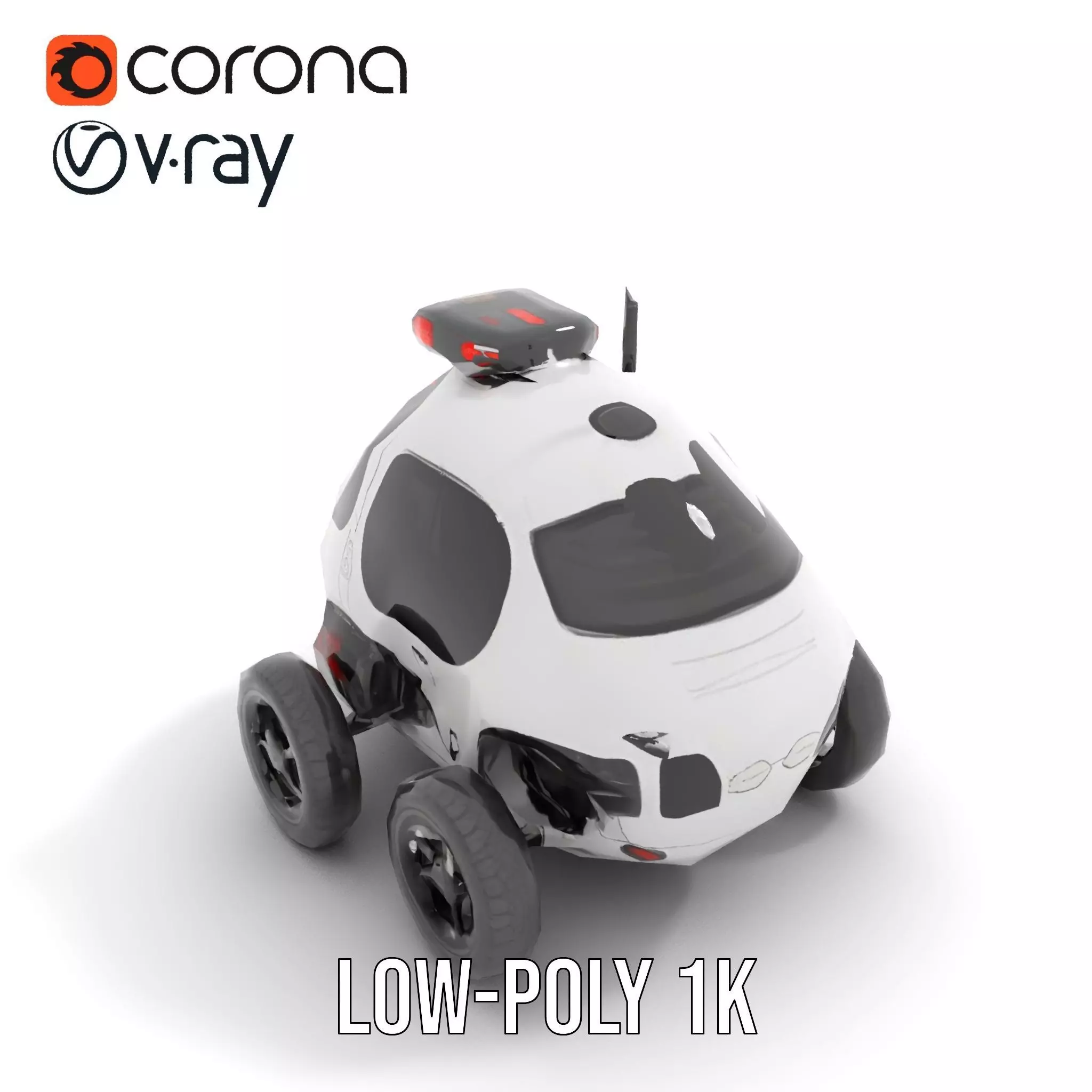 Futuristic Surveillance Robot Vehicle Model Pack Low-poly 3D model_23