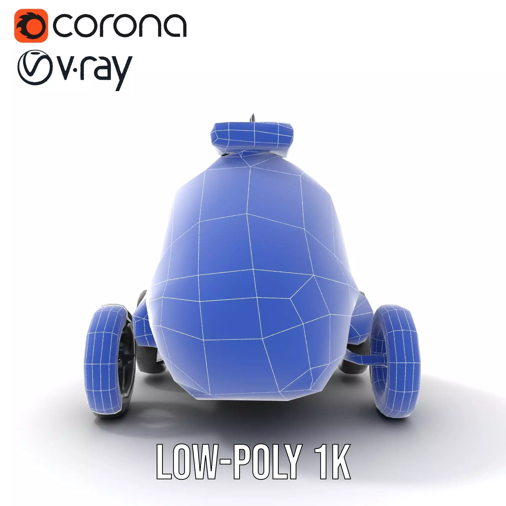 Futuristic Surveillance Robot Vehicle Model Pack Low-poly 3D model_10