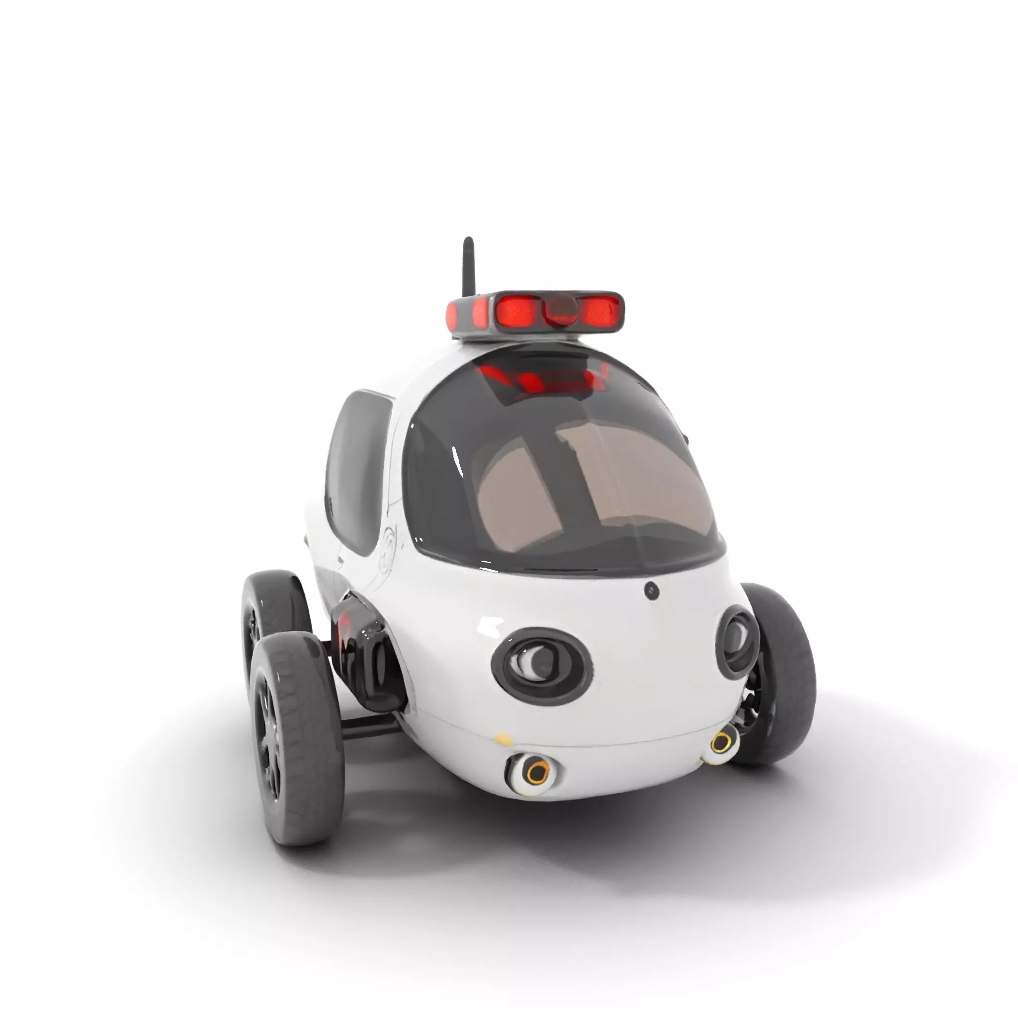 Futuristic Surveillance Robot Vehicle Model Pack Low-poly 3D model_0