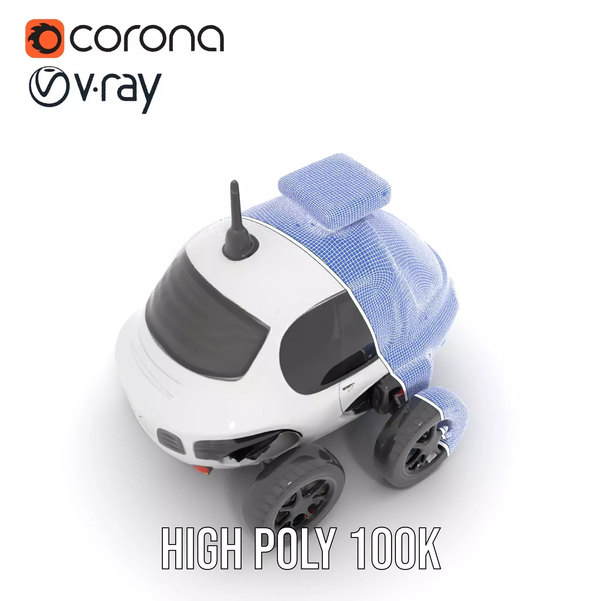 Futuristic Surveillance Robot Vehicle Model Pack Low-poly 3D model_34