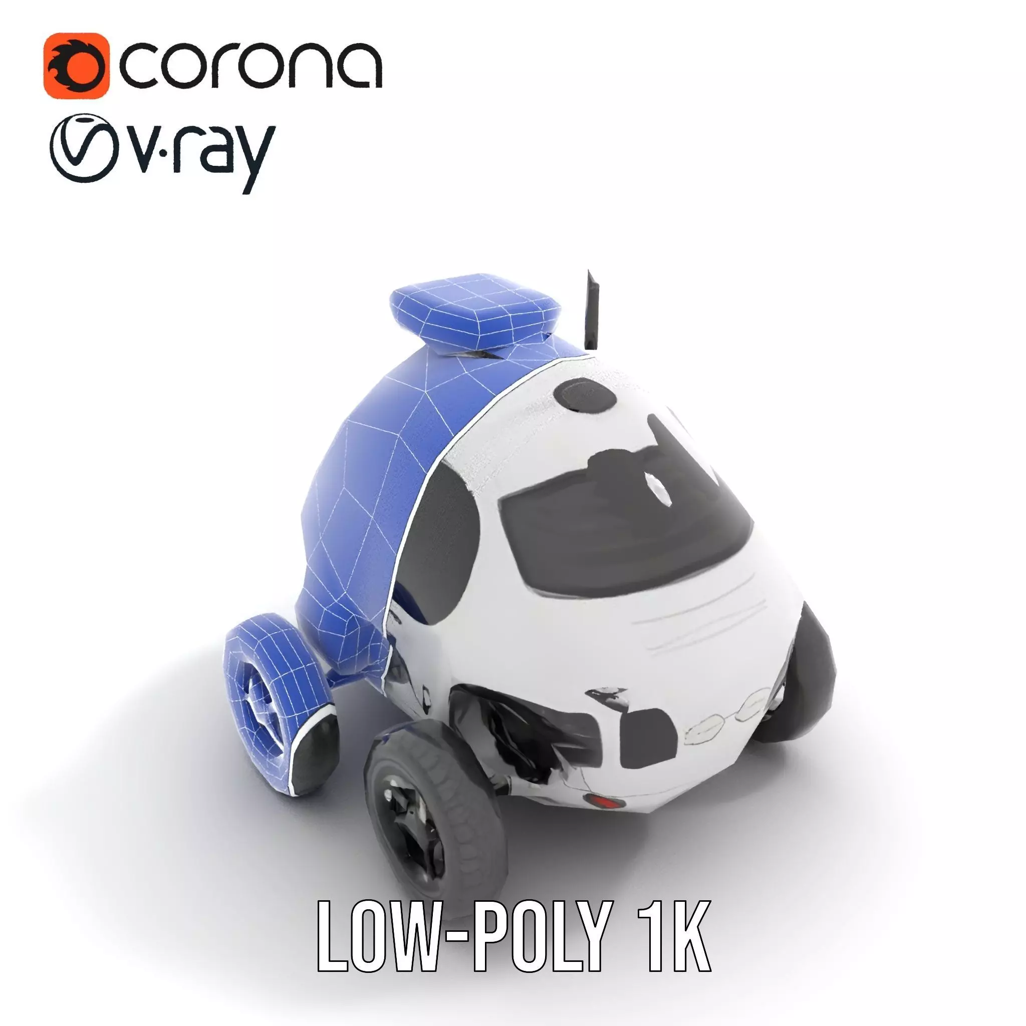 Futuristic Surveillance Robot Vehicle Model Pack Low-poly 3D model_26