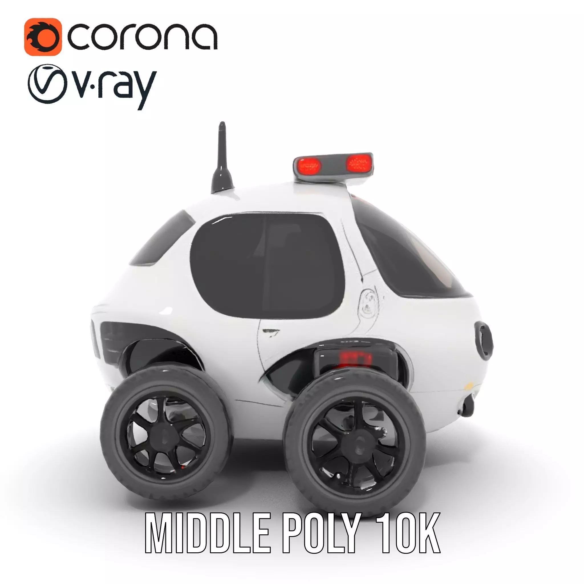 Futuristic Surveillance Robot Vehicle Model Pack Low-poly 3D model_22