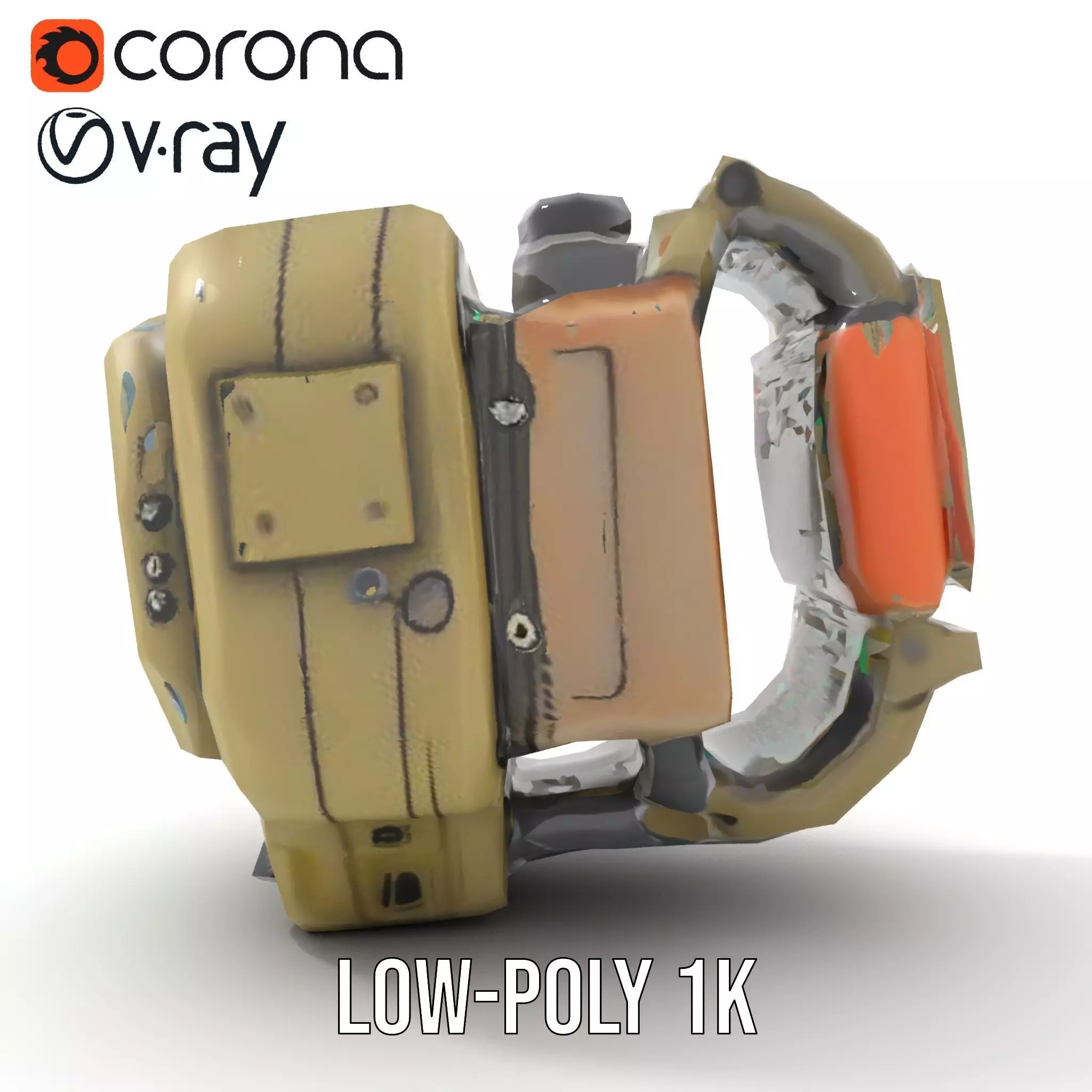 Futuristic Wearable Device Model Pack Low-poly 3D model_8