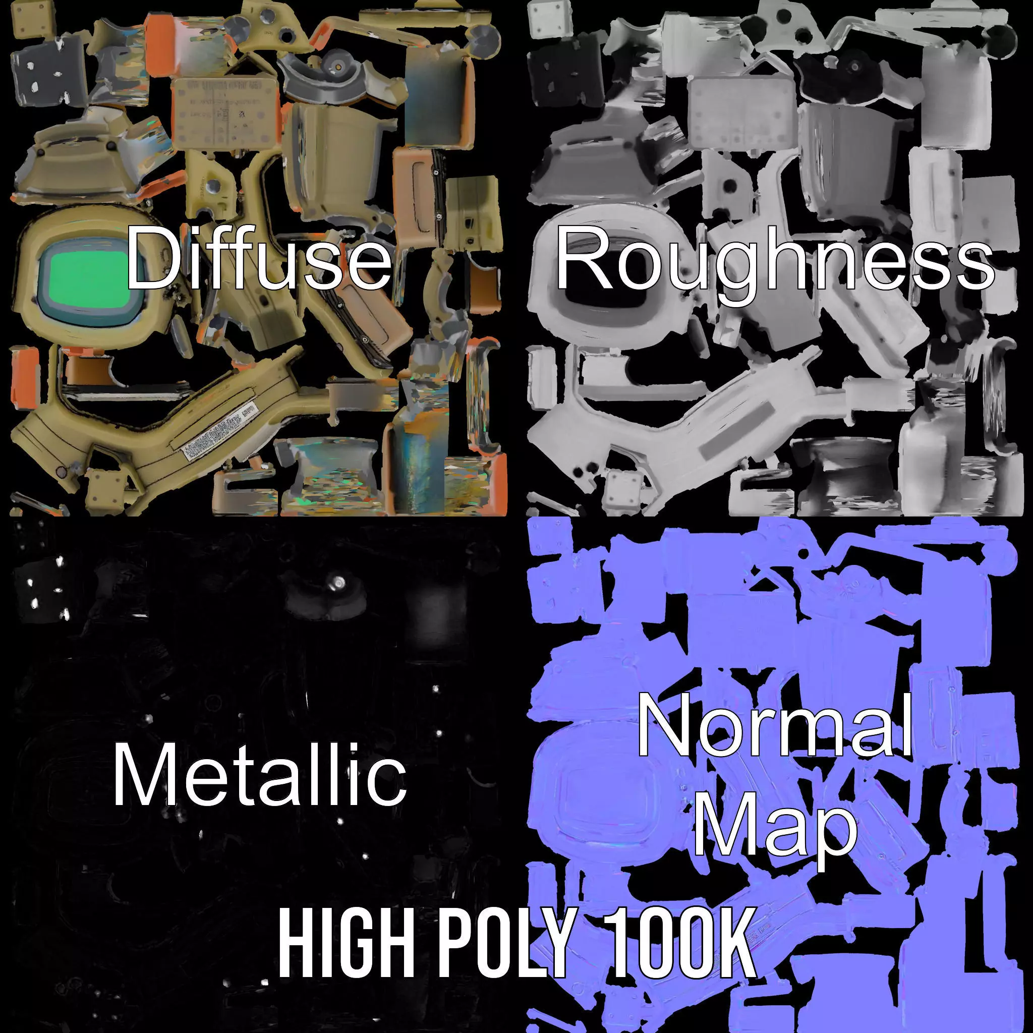 Futuristic Wearable Device Model Pack Low-poly 3D model_4