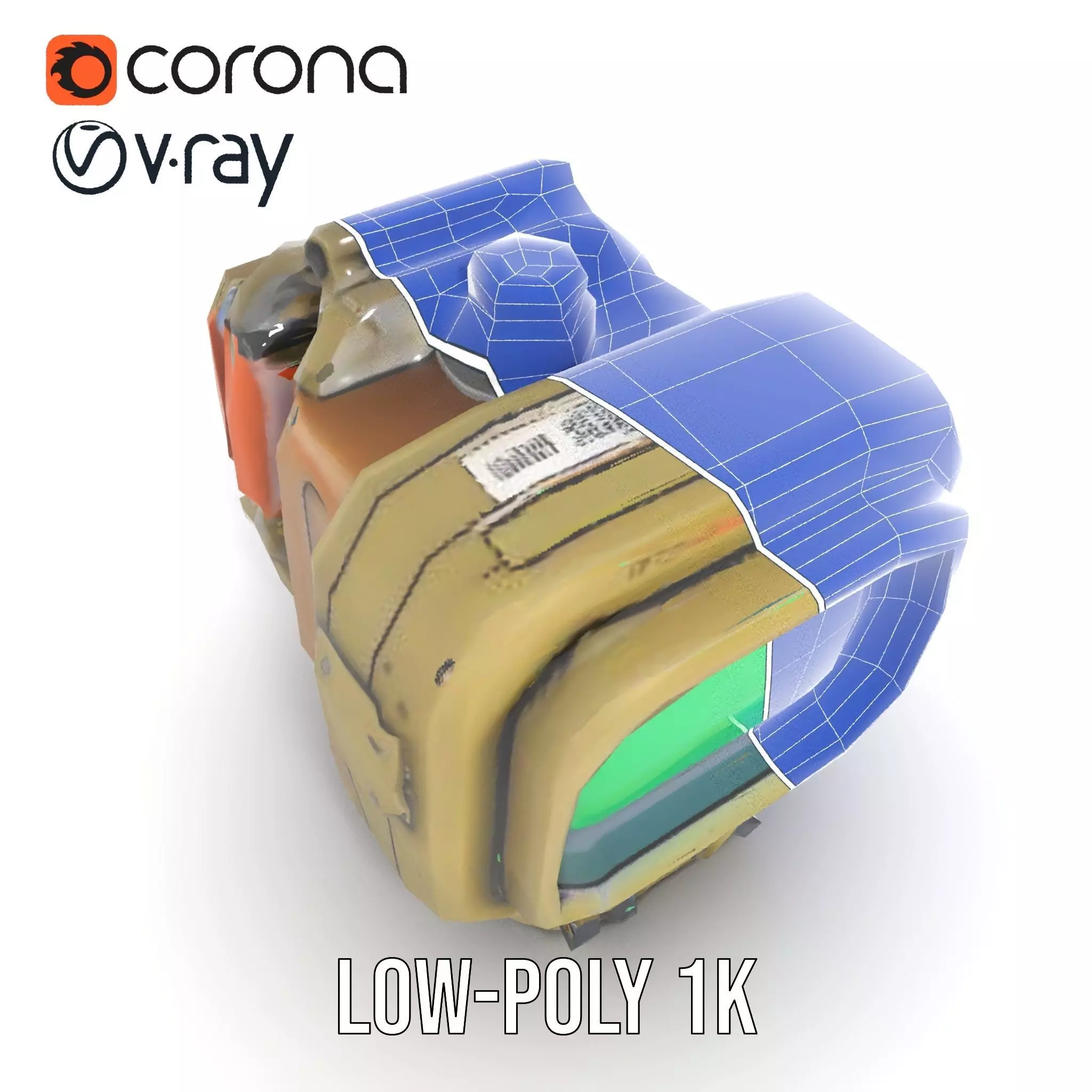 Futuristic Wearable Device Model Pack Low-poly 3D model_15