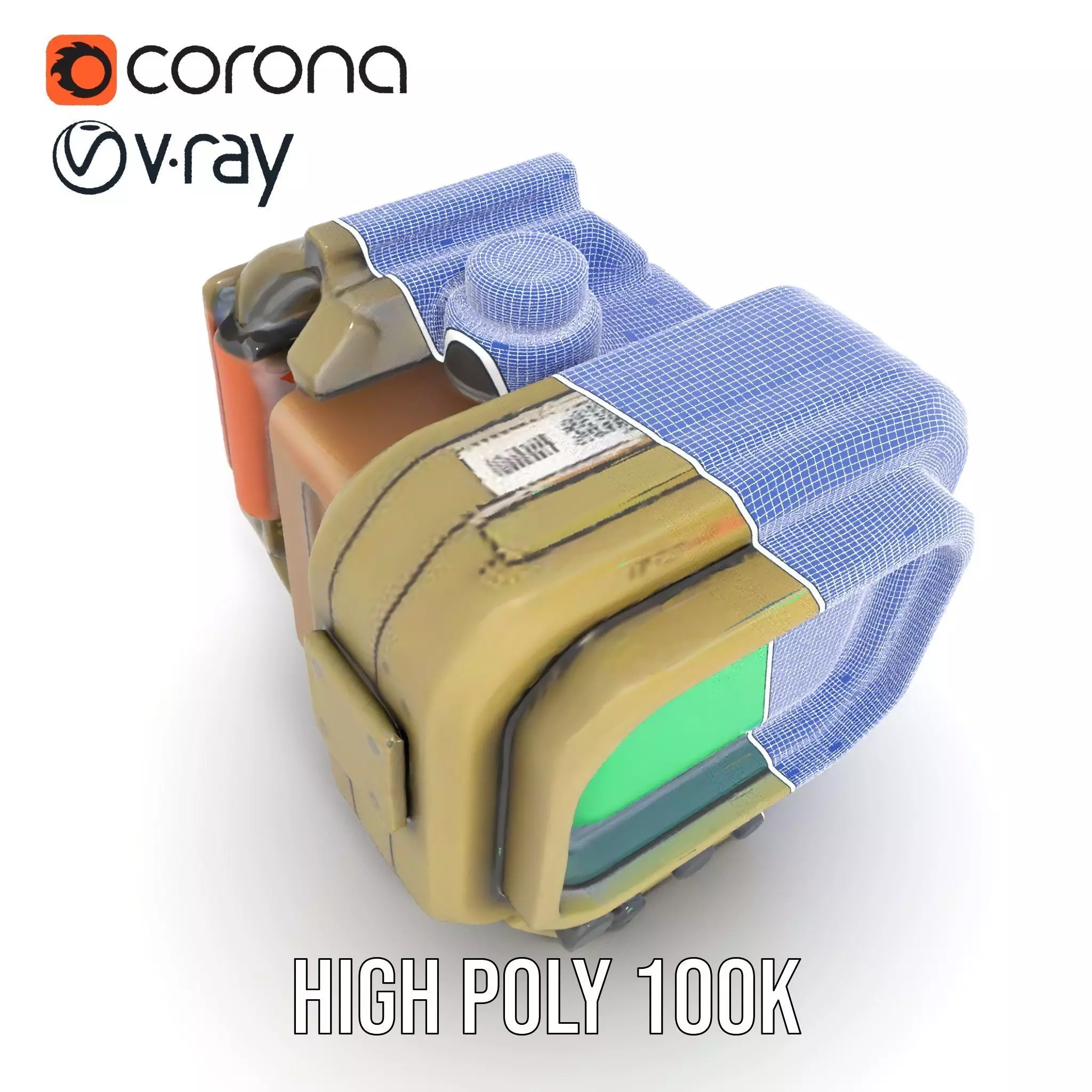 Futuristic Wearable Device Model Pack Low-poly 3D model_34