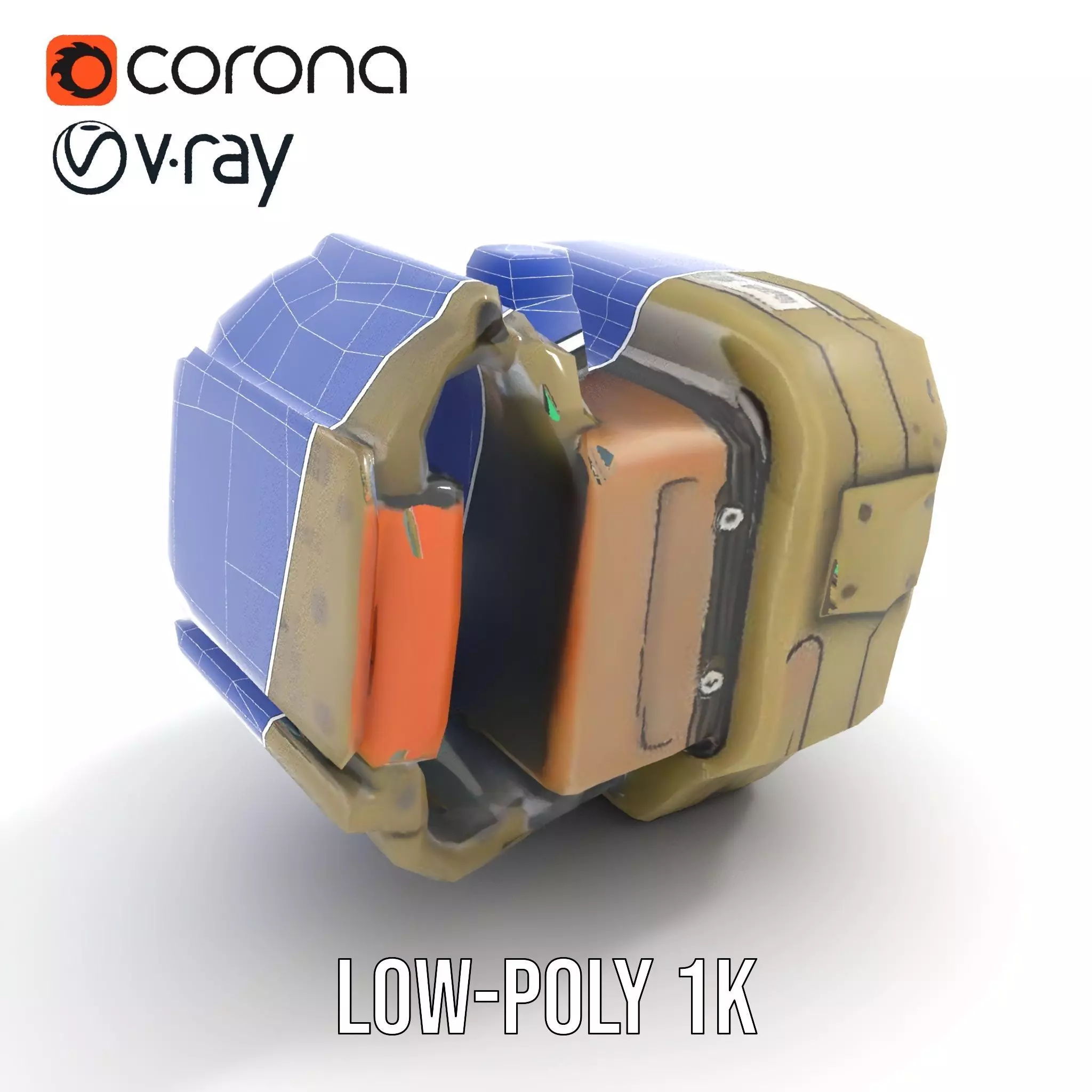 Futuristic Wearable Device Model Pack Low-poly 3D model_23