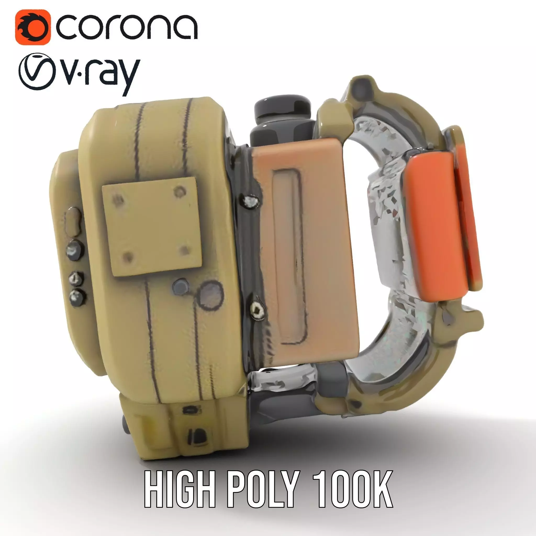 Futuristic Wearable Device Model Pack Low-poly 3D model_13