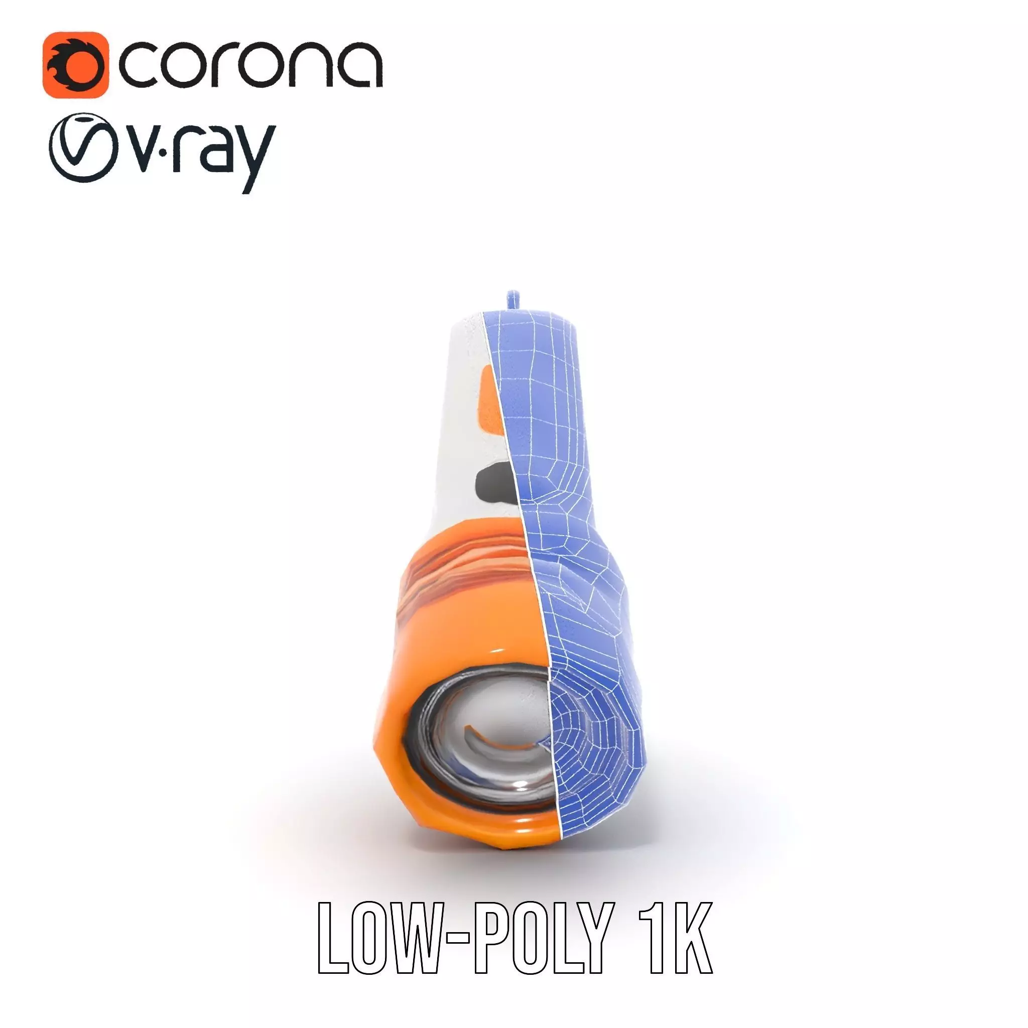 Handheld Flashlight Model Pack with Textured Detail Low-poly 3D model_31