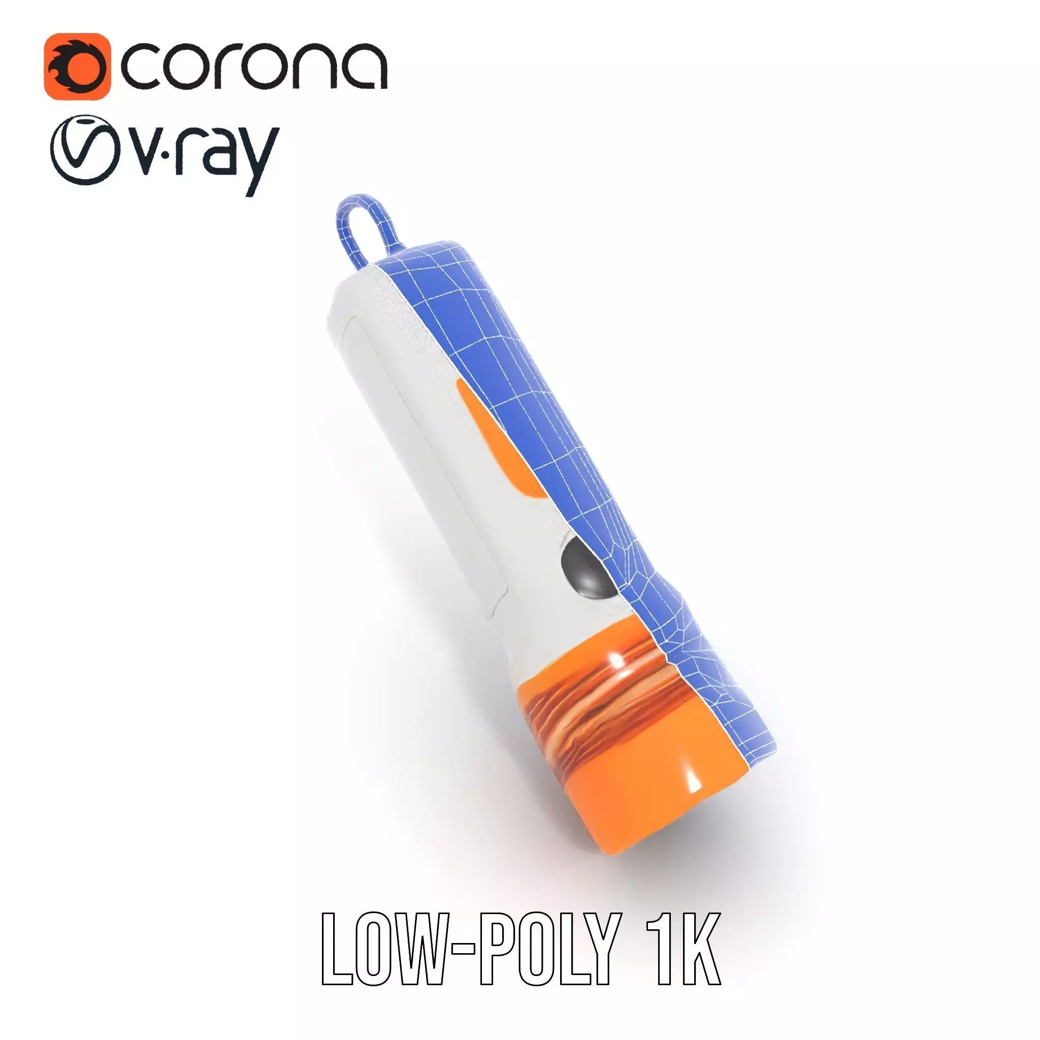 Handheld Flashlight Model Pack with Textured Detail Low-poly 3D model_24