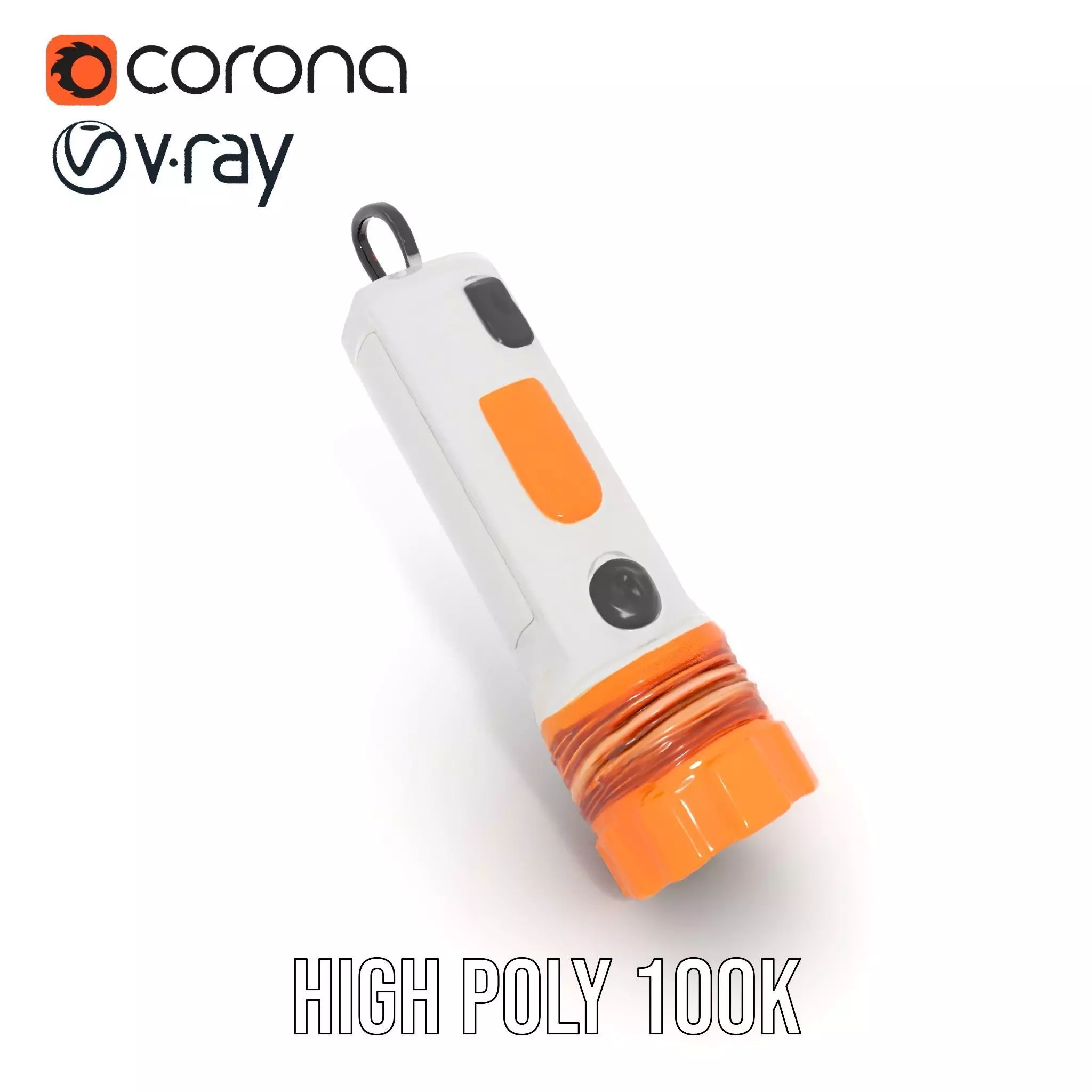 Handheld Flashlight Model Pack with Textured Detail Low-poly 3D model_19