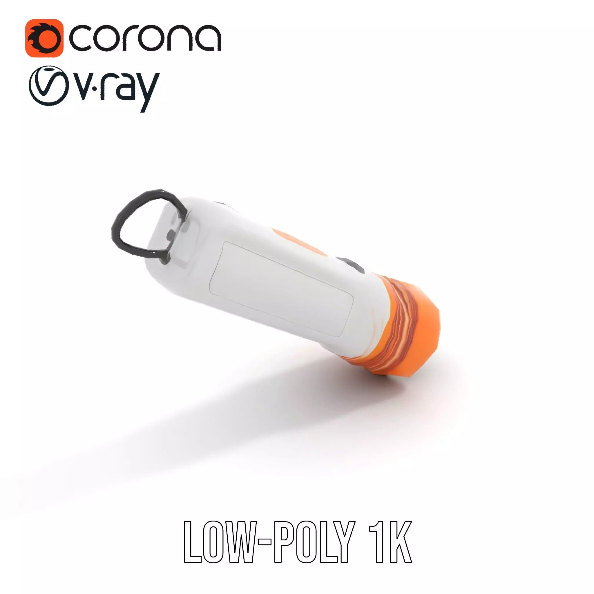 Handheld Flashlight Model Pack with Textured Detail Low-poly 3D model_13