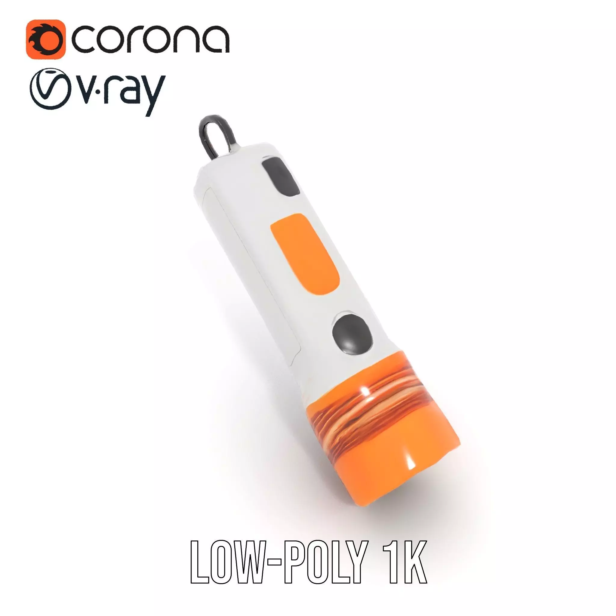 Handheld Flashlight Model Pack with Textured Detail Low-poly 3D model_8