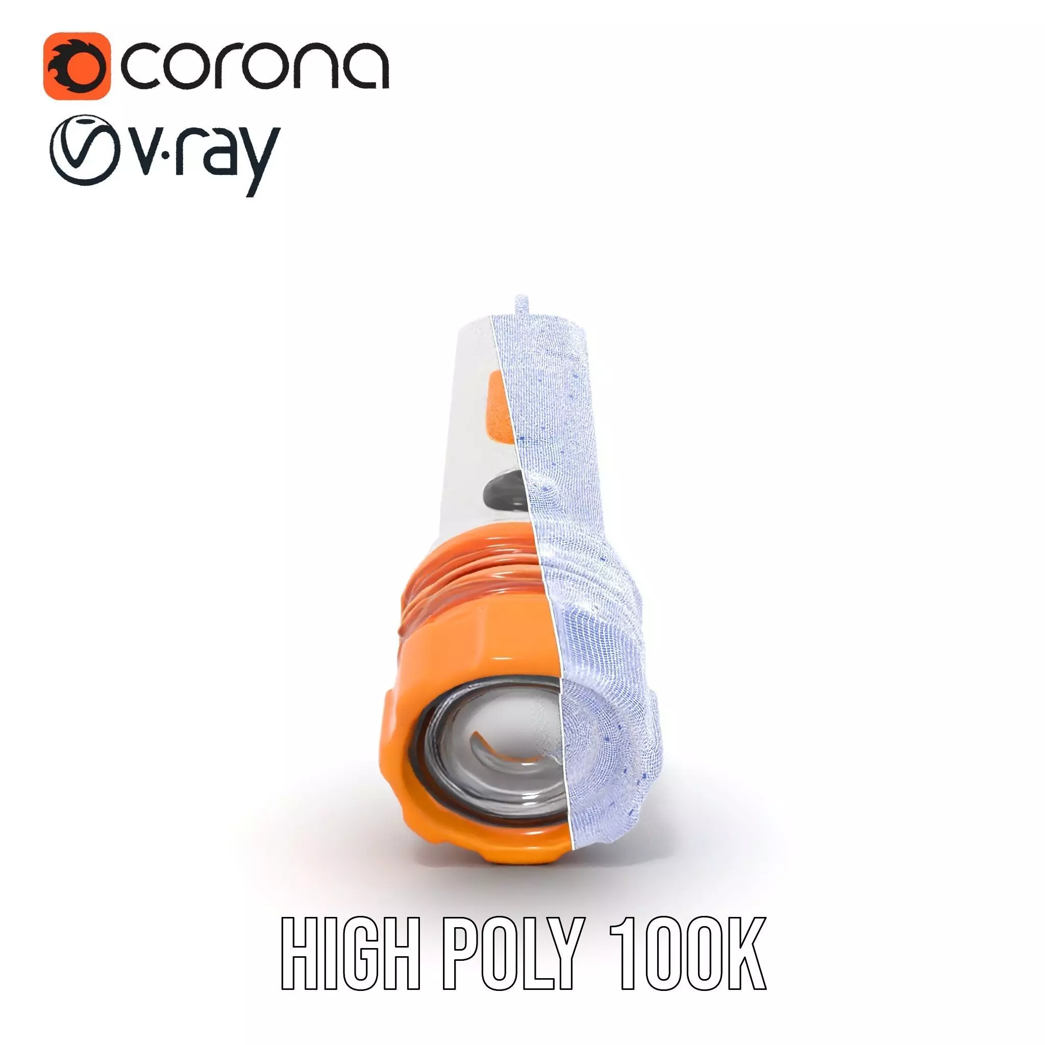 Handheld Flashlight Model Pack with Textured Detail Low-poly 3D model_29