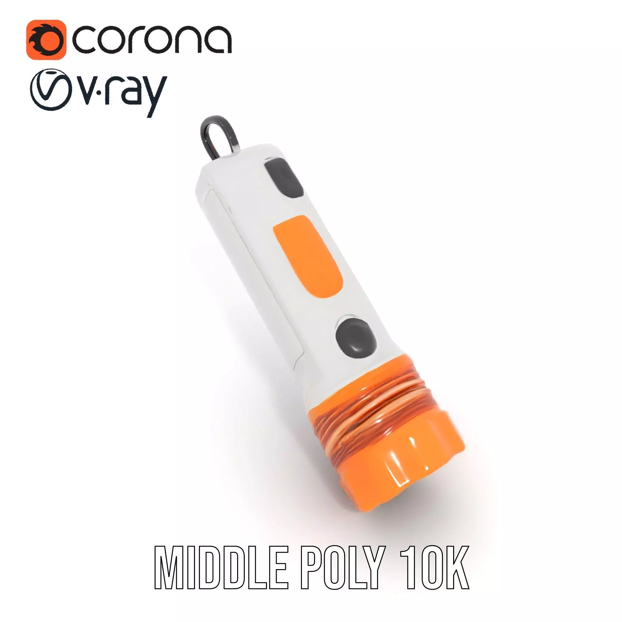 Handheld Flashlight Model Pack with Textured Detail Low-poly 3D model_12