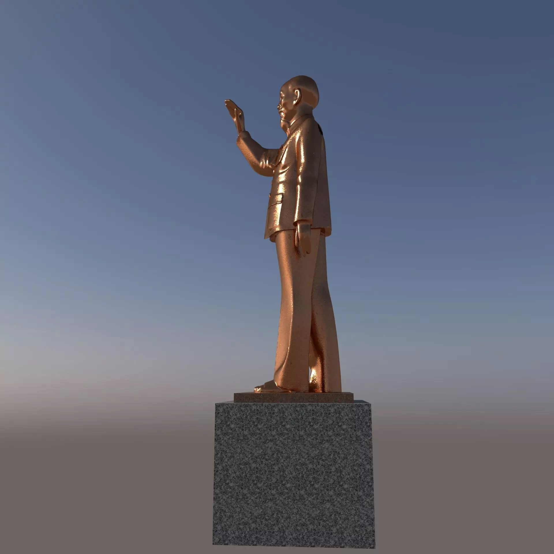  Statue Ho Chi Minh Free low-poly 3D model_1
