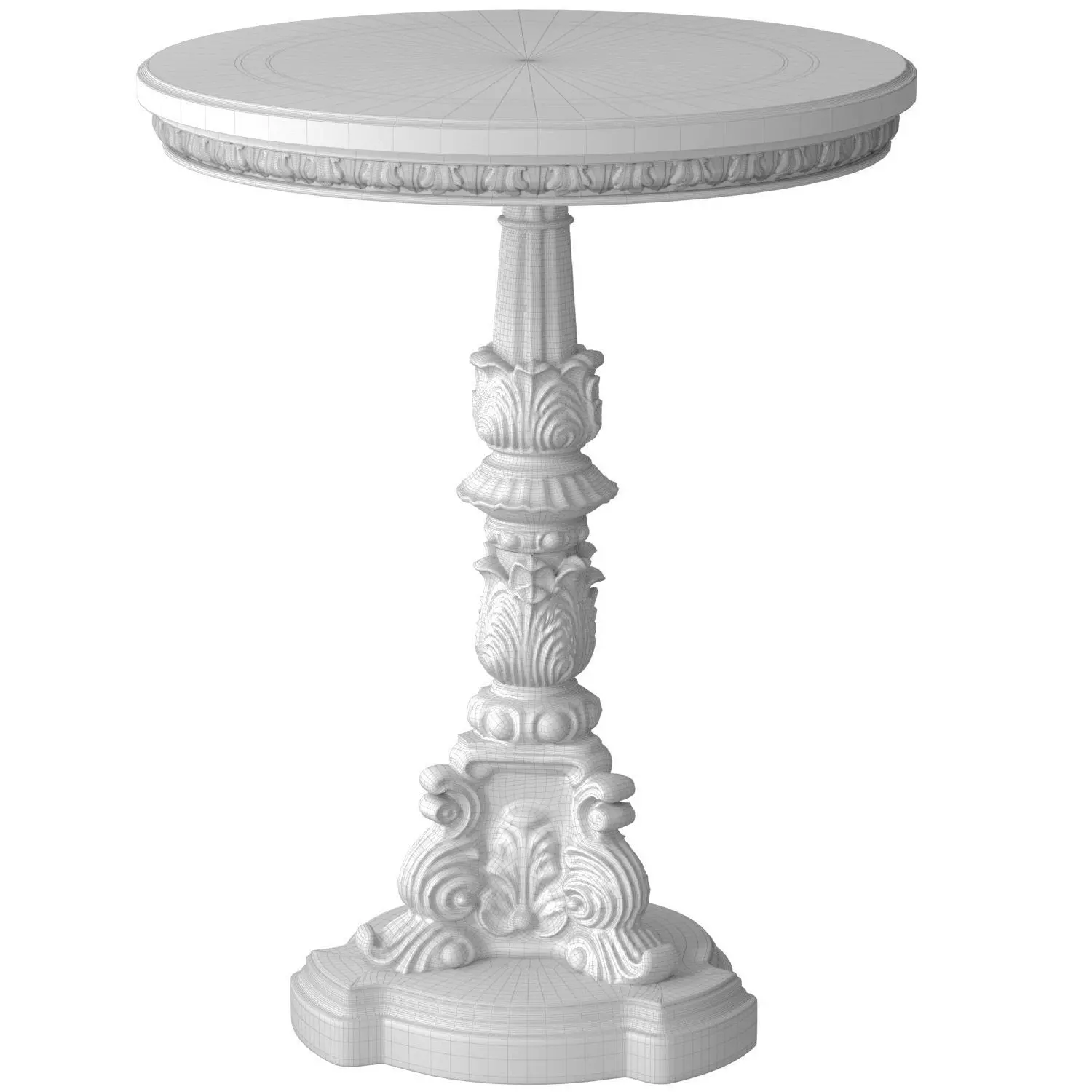 Wooden Rustic Side Gilded Classic Coffee Table 3D model_3