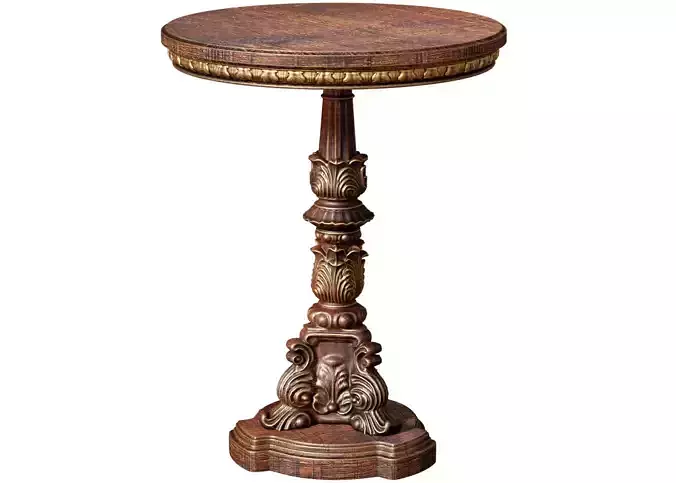 Wooden Rustic Side Gilded Classic Coffee Table