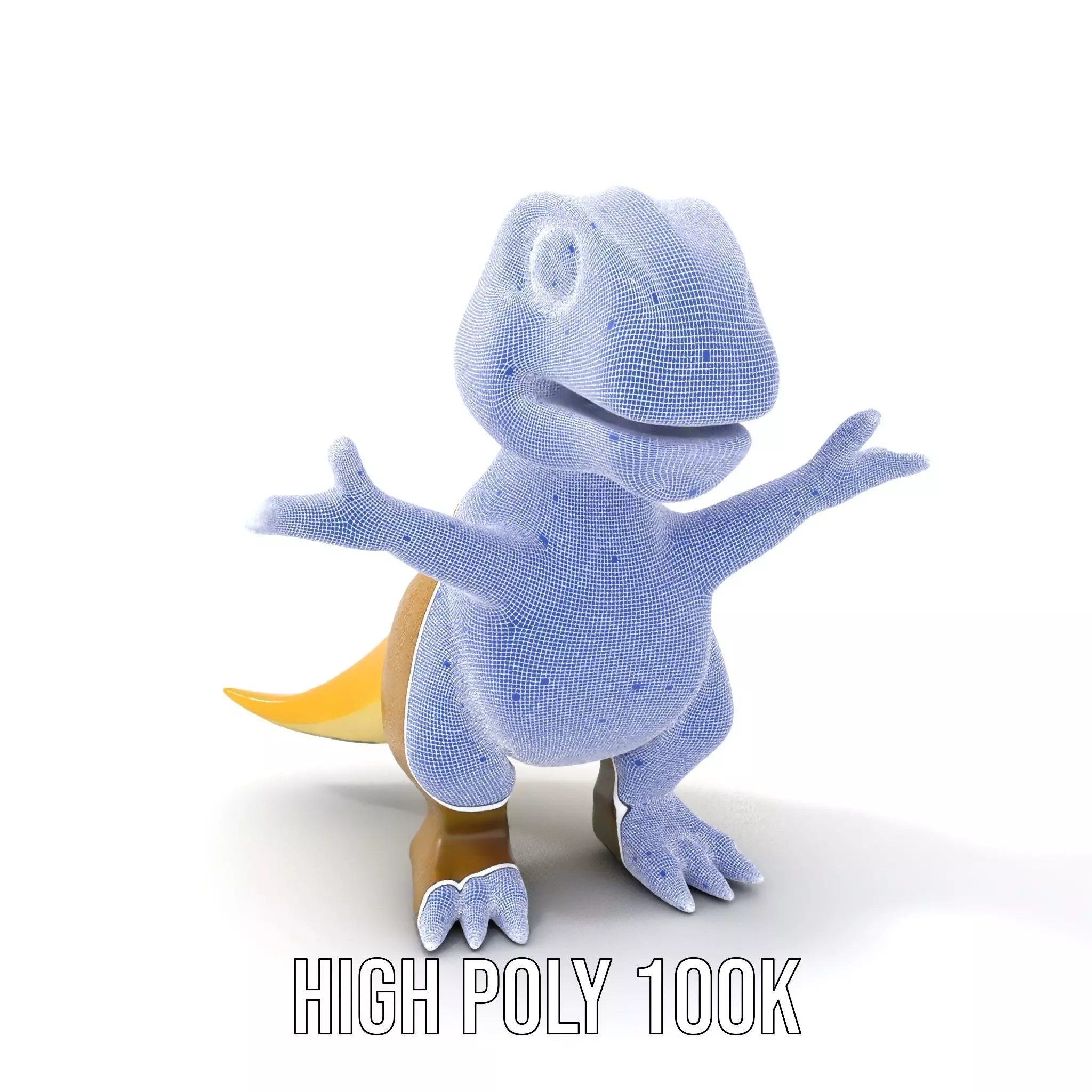 Friendly Dinosaur Rigged and Animated Character Model Low-poly 3D model_5