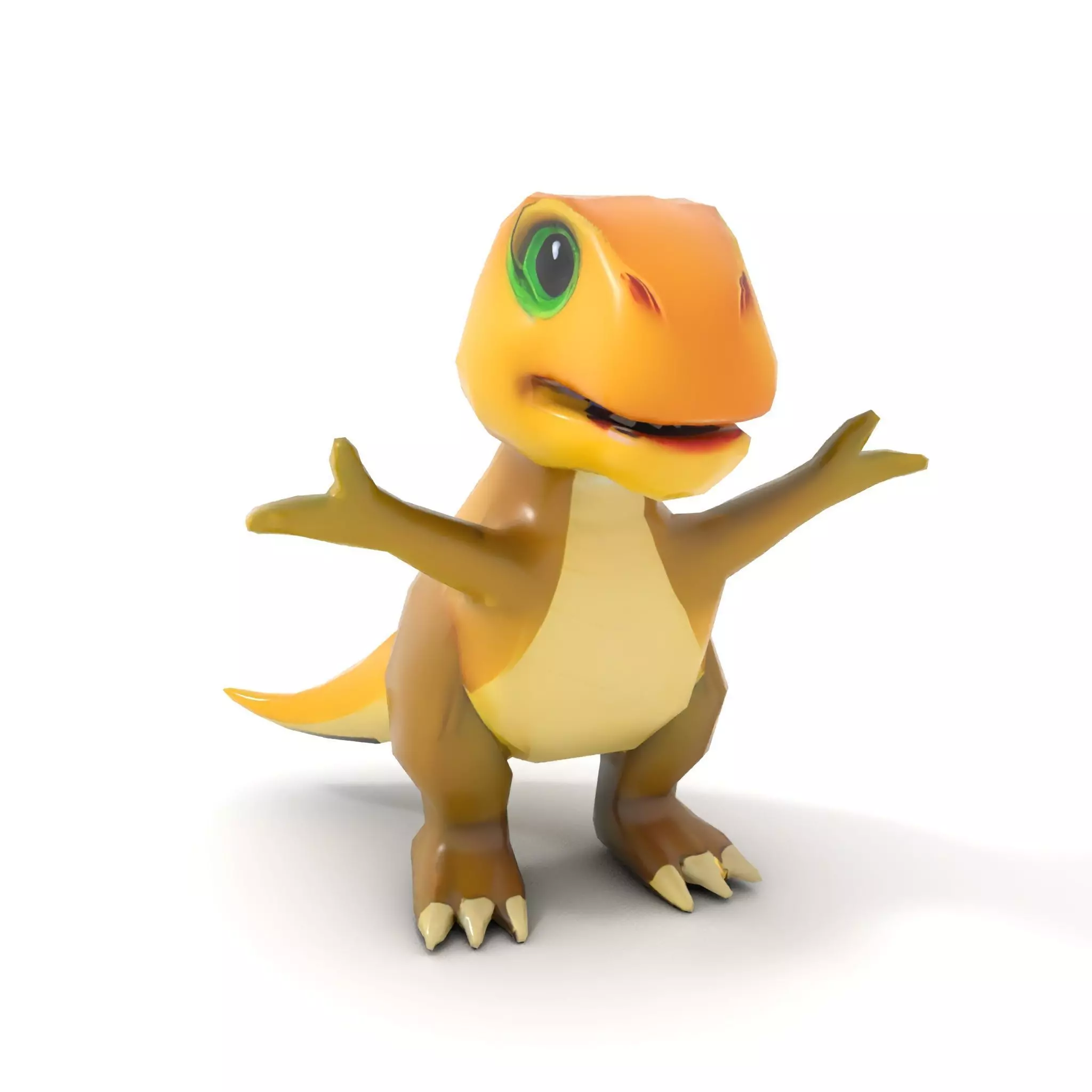 Friendly Dinosaur Rigged and Animated Character Model Low-poly 3D model_8